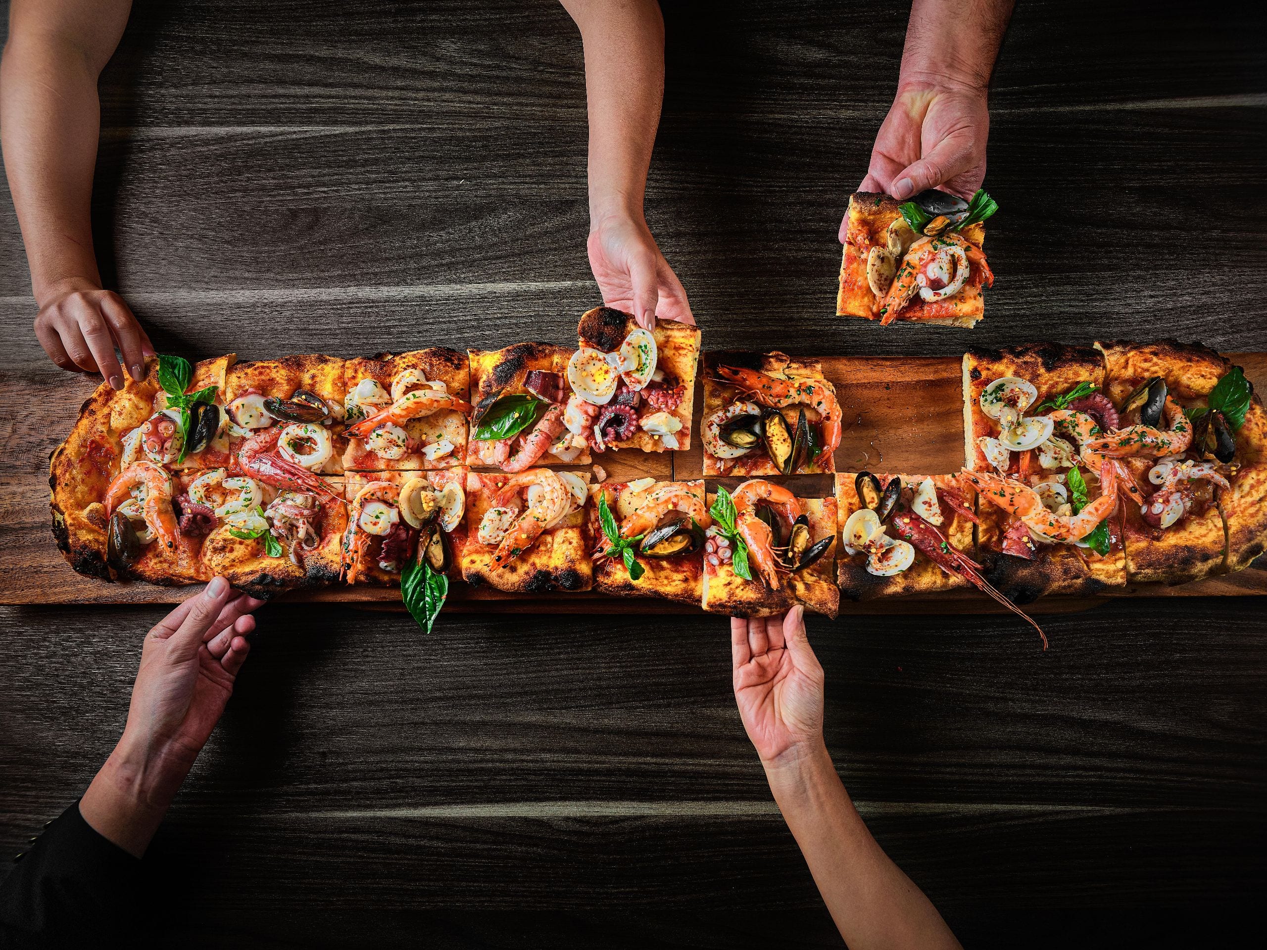 Global Flatbread Seafood Hand
