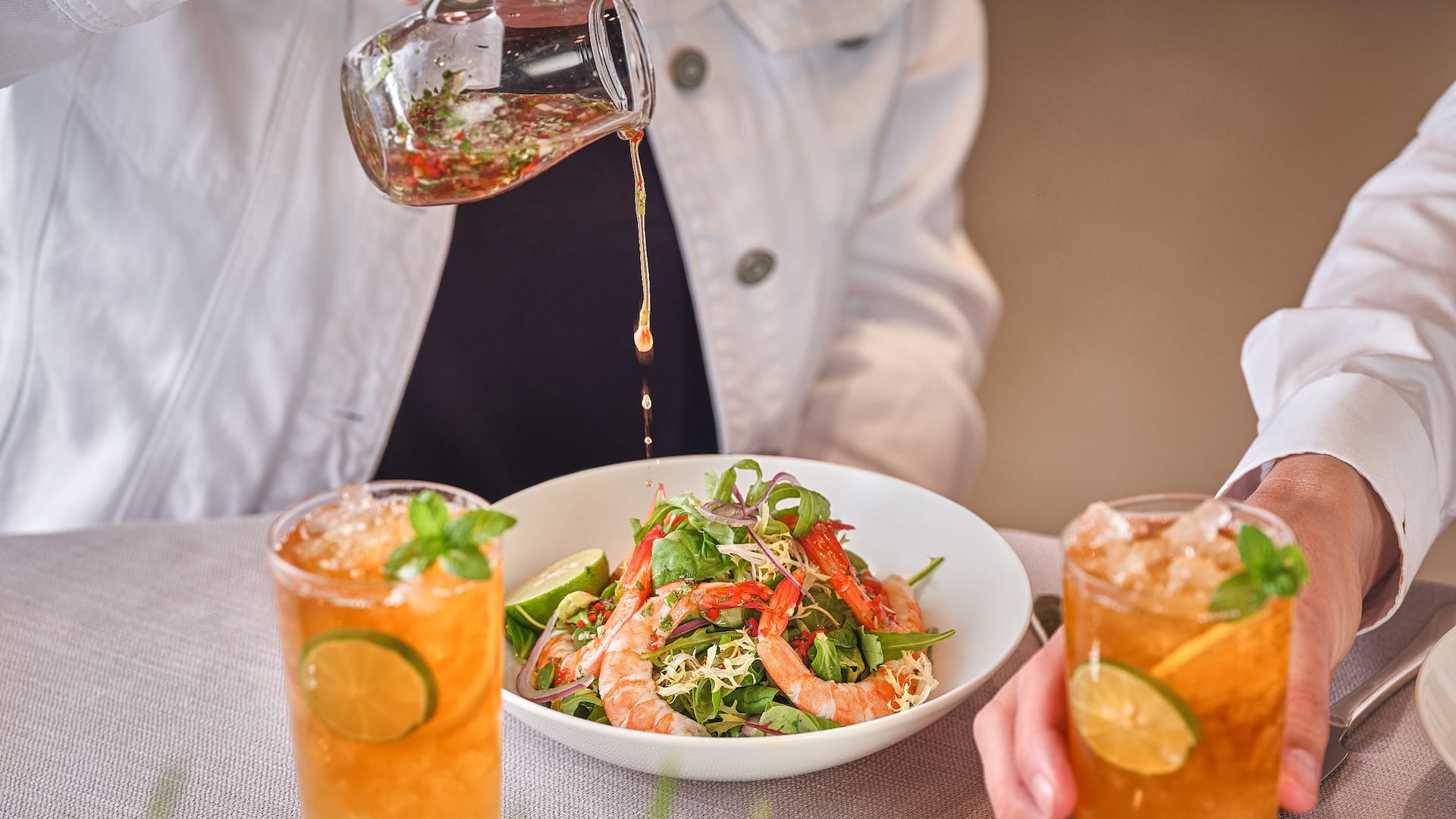 1 of 1 Global Shrimp Salad With Dressing Action