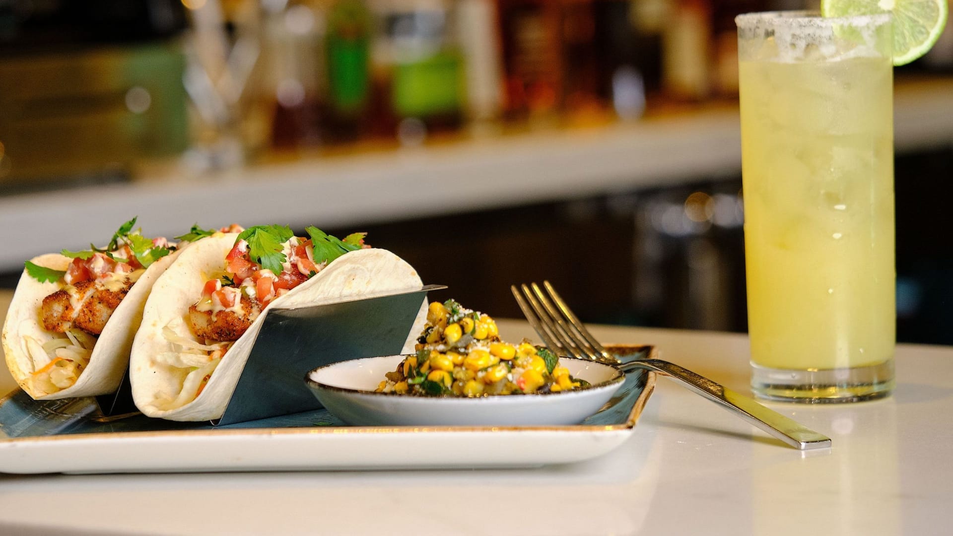 Hyatt Regency Jacksonville Riverfront Fish Tacos Served With Cocktail
