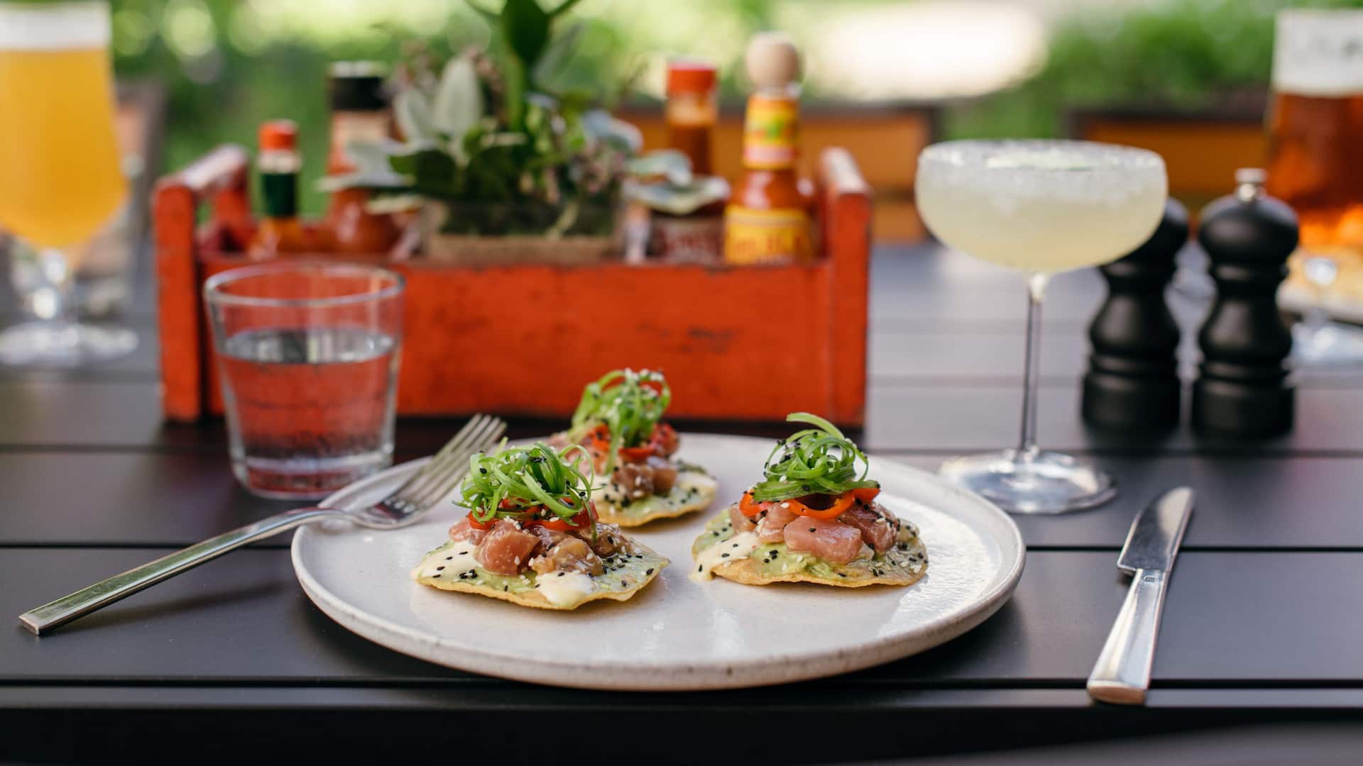 Hyatt Regency Lost Pines Resort and Spa Mavericks Dining Food Tuna Tostada