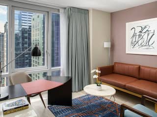 Hyatt Centric Times Square New York King High Floor Skyline View Suite Living Room