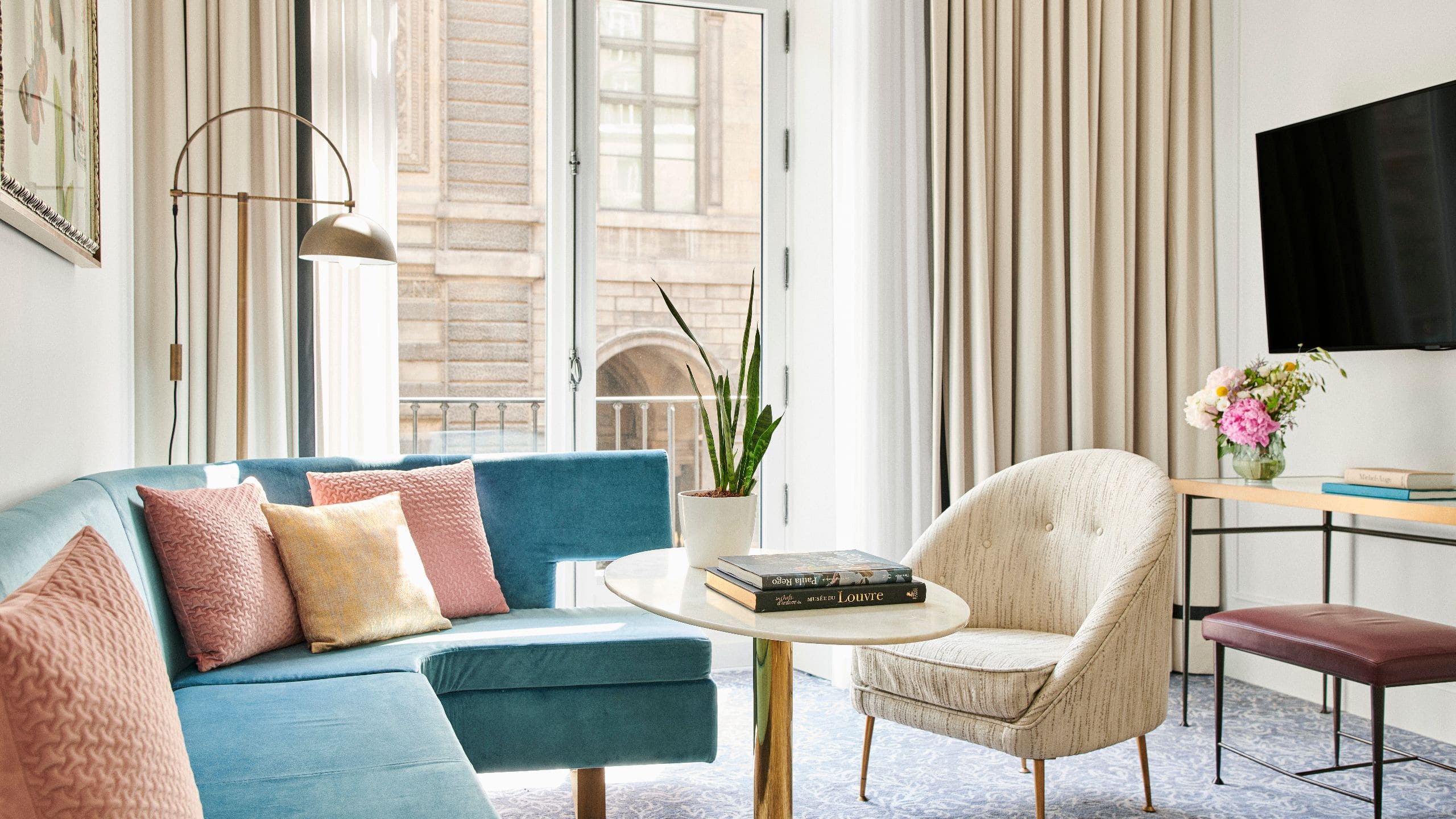 Hôtel du Louvre Empire Suite Living Room Couch