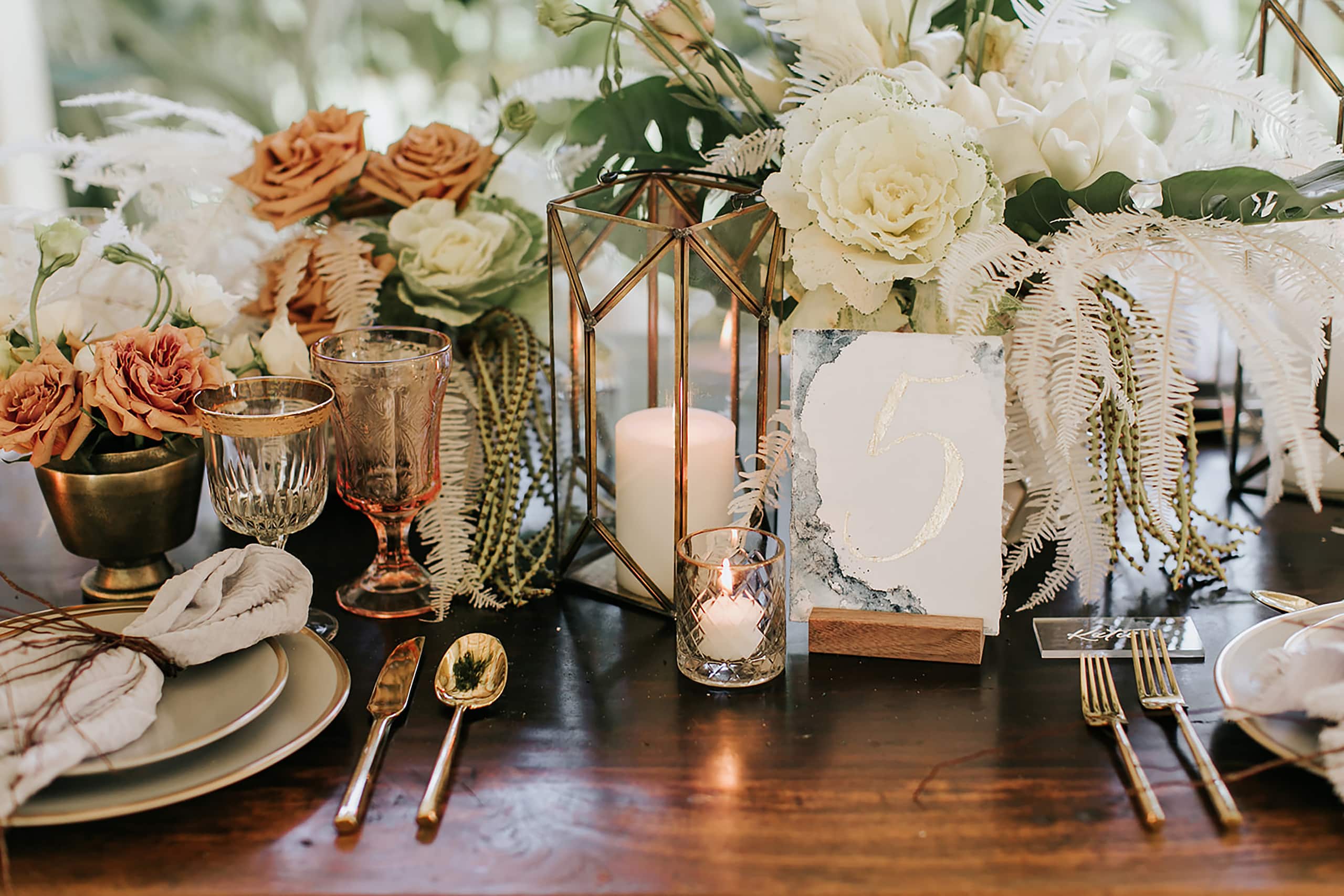 Hana-Maui Resort Wedding Reception Tablescape Details