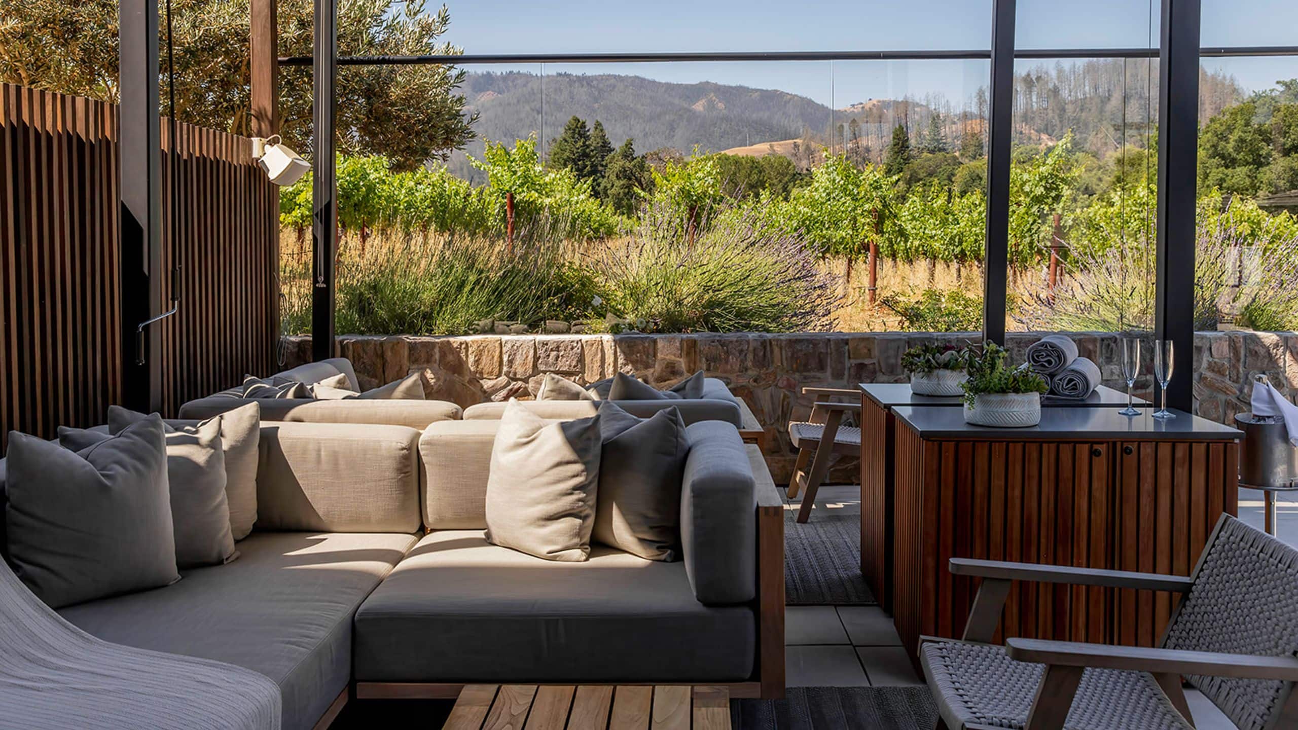 Alila Napa Valley Pool Lounge Area Seating With View