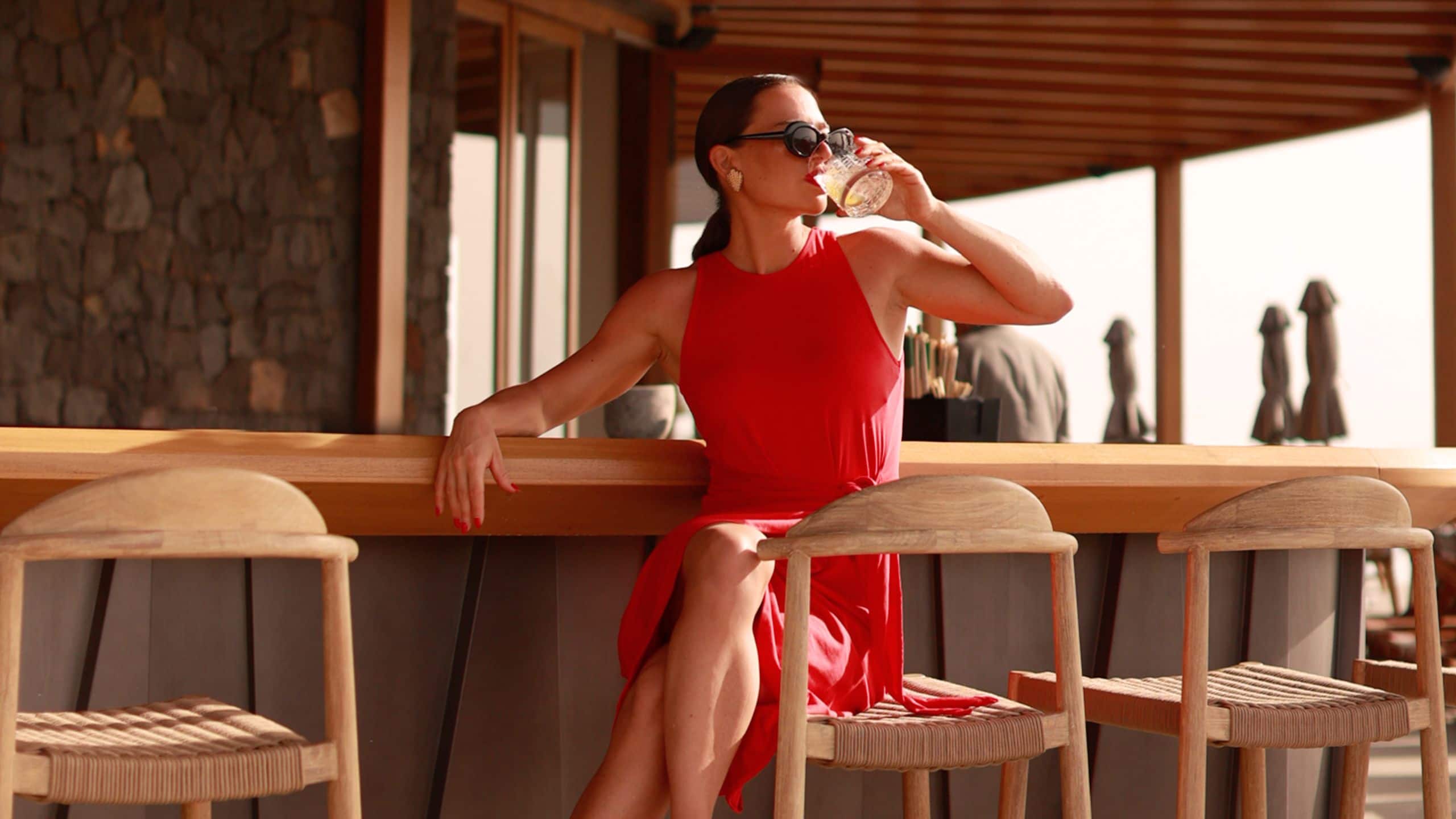 Magma Resort Santorini Bar Cocktails Daytime