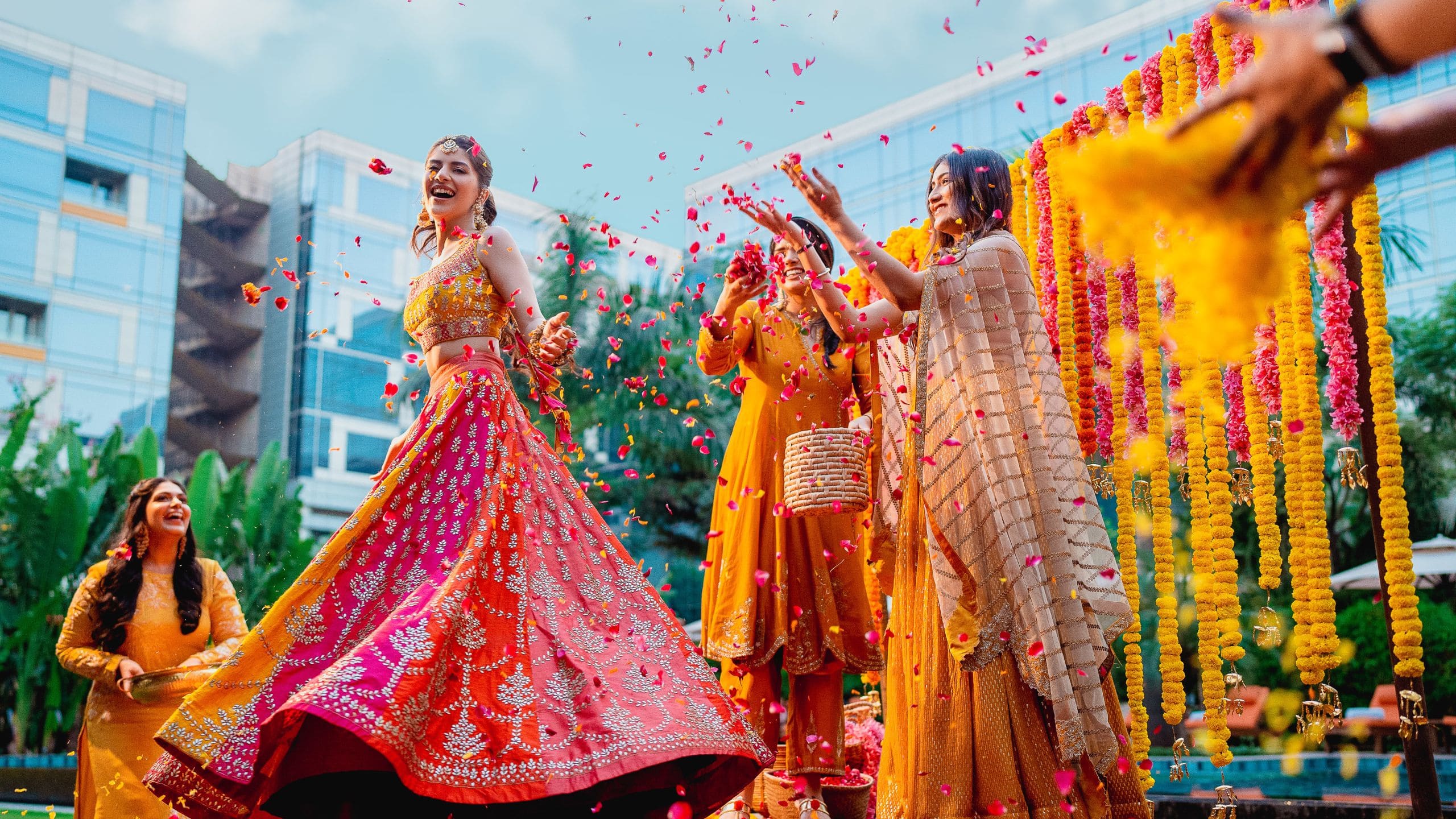 Andaz Delhi Wedding Women Flowers