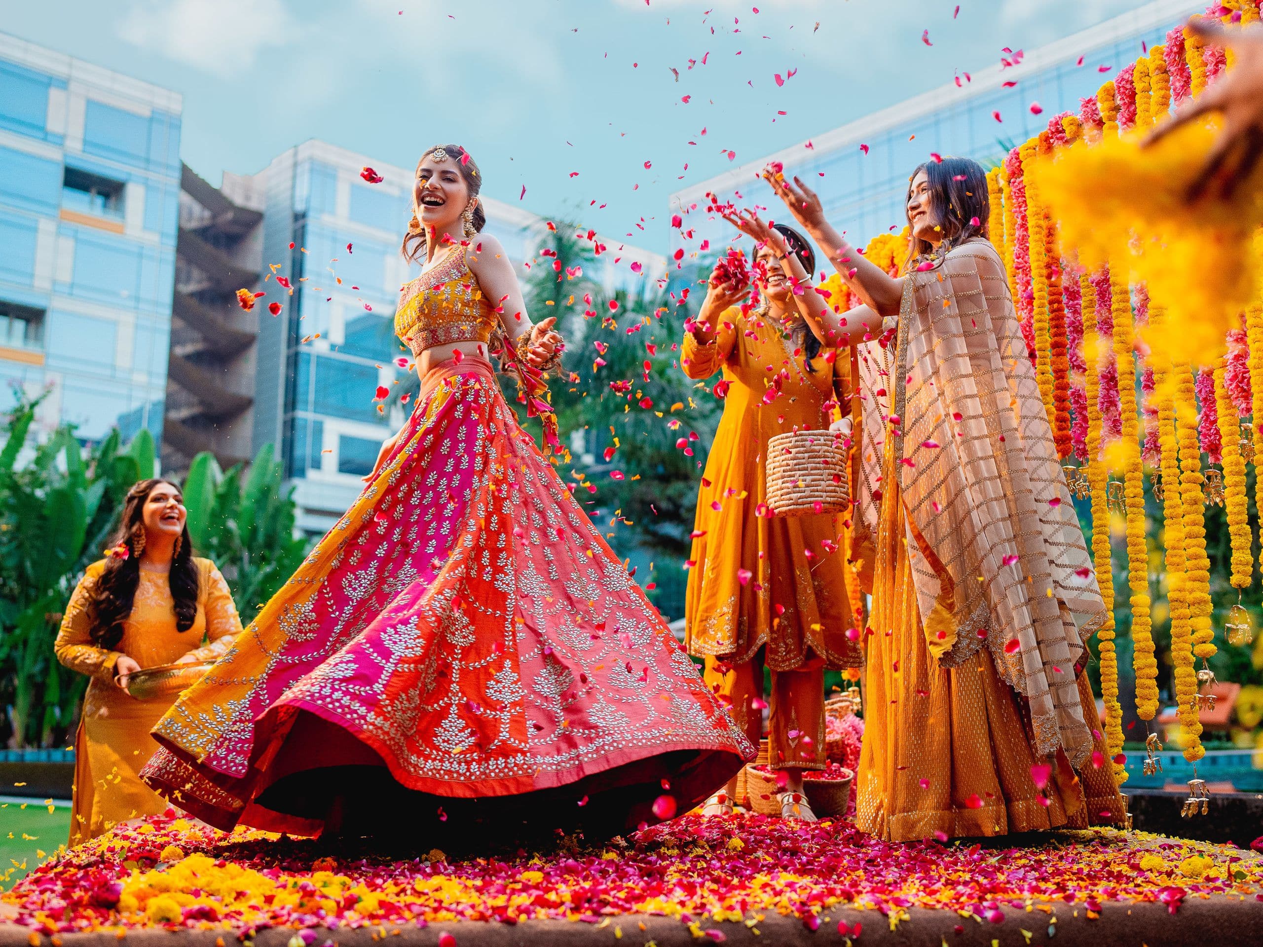 Andaz Delhi Wedding Women Flowers
