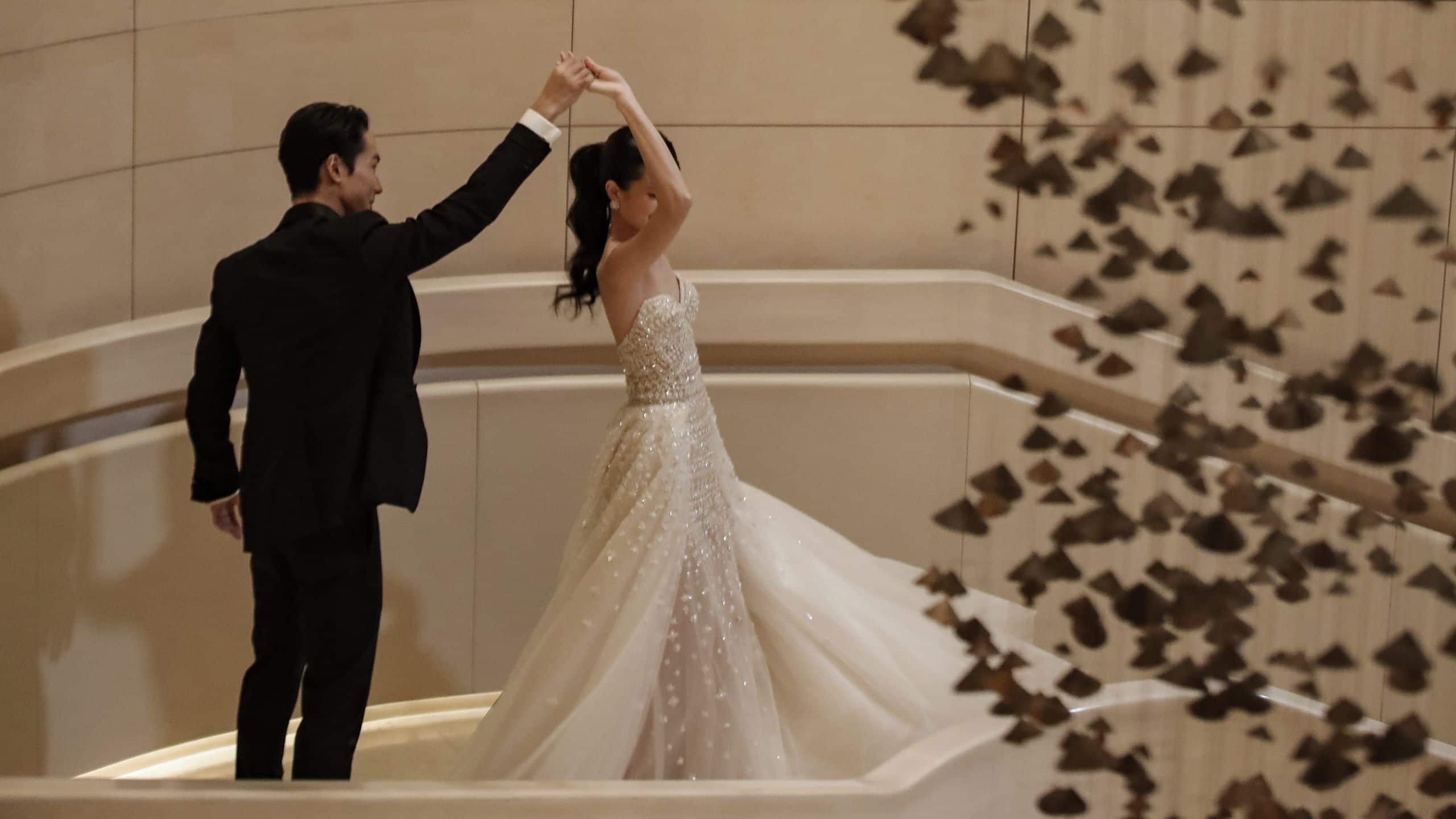 1 of 6 Park Hyatt Bangkok Bride And Groom Dancing Under The Pagoda Mirage