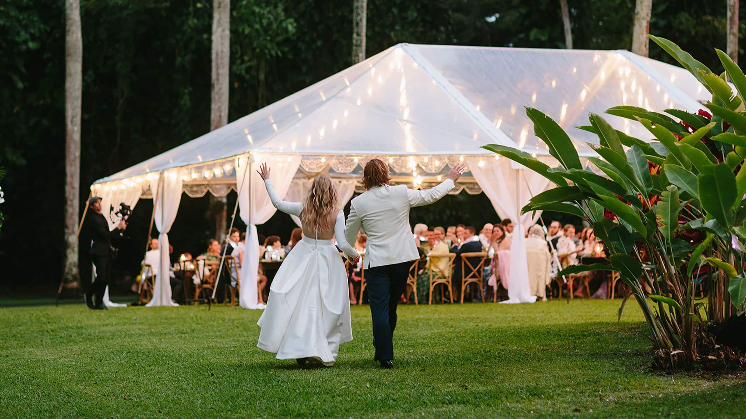 Hana-Maui Resort Guest House Lawn Wedding Reception Evening