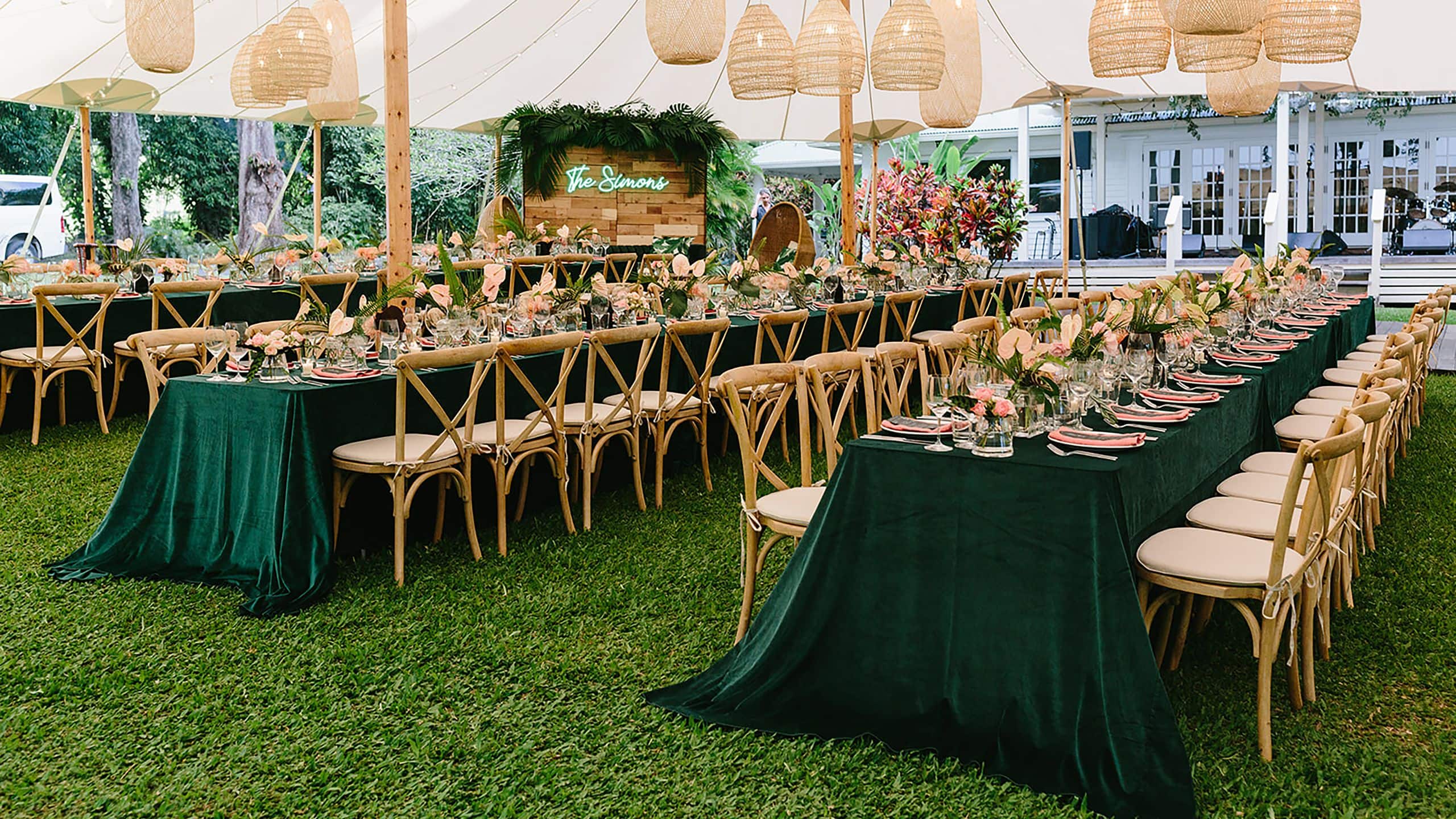 Hana-Maui Resort Guest House Lawn Reception Setup