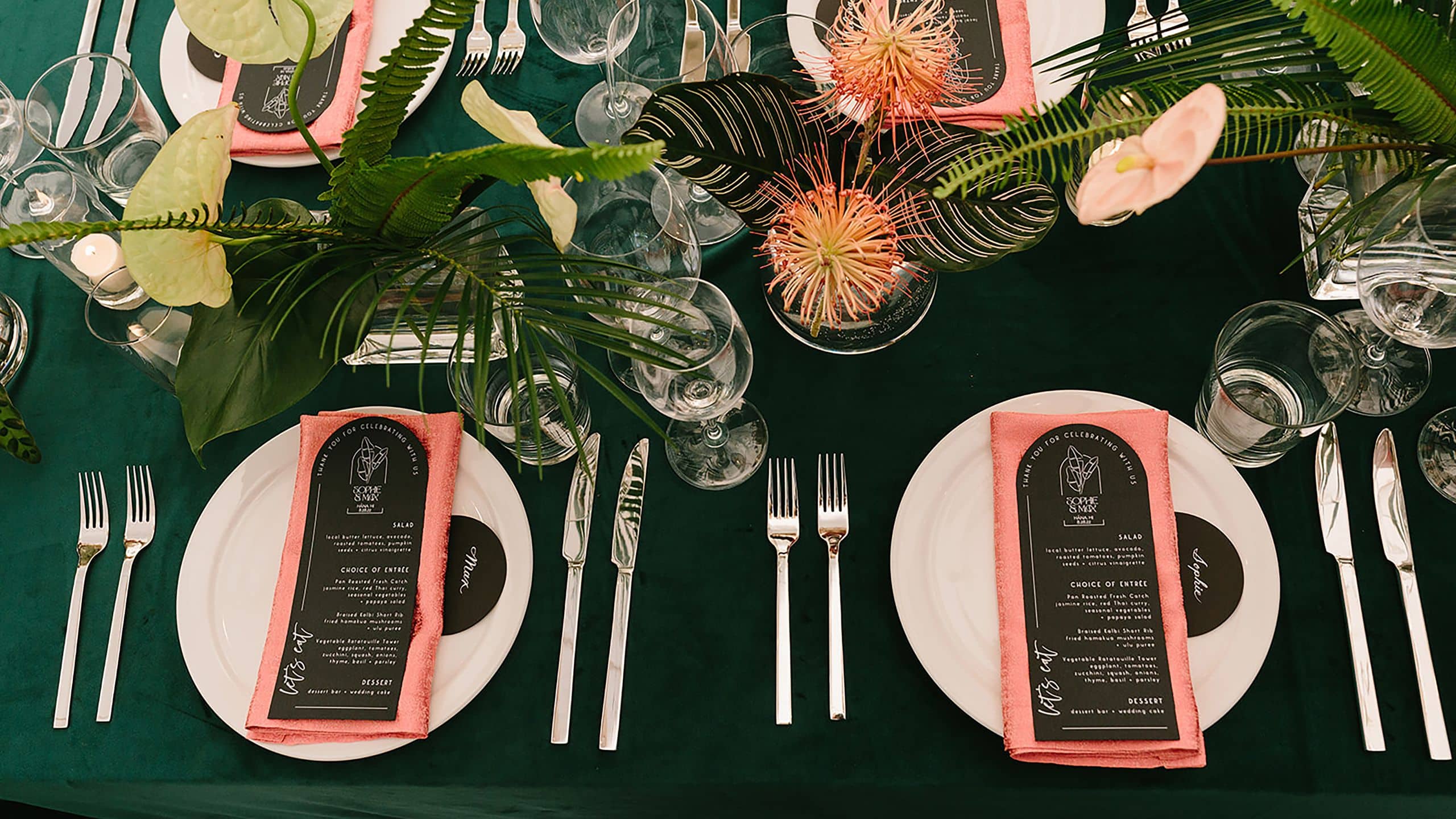 Hana-Maui Resort Oggal Wedding Reception Dinner Tablescape