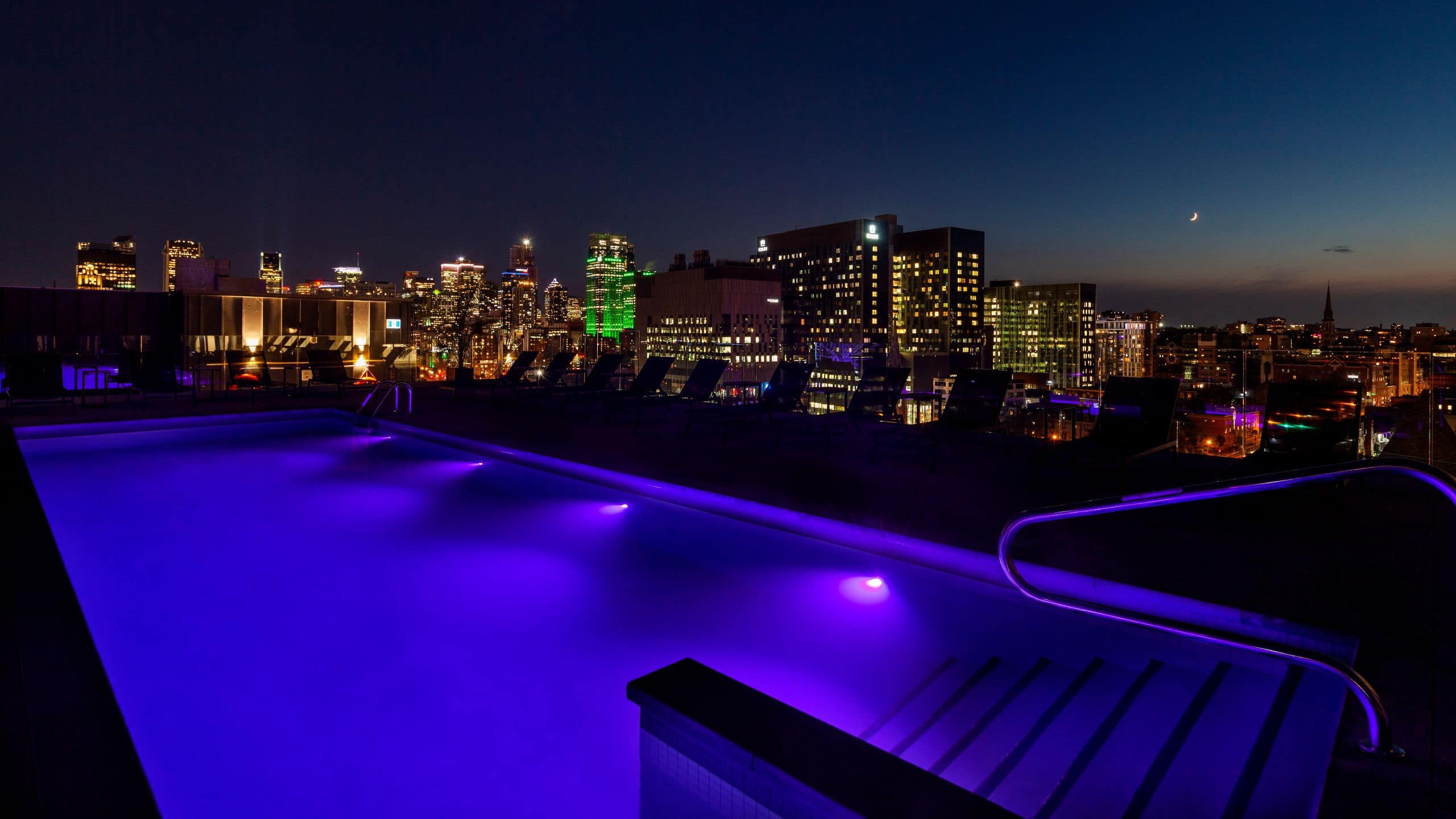 Hyatt Centric Montreal Swimming Pool City View Nighttime