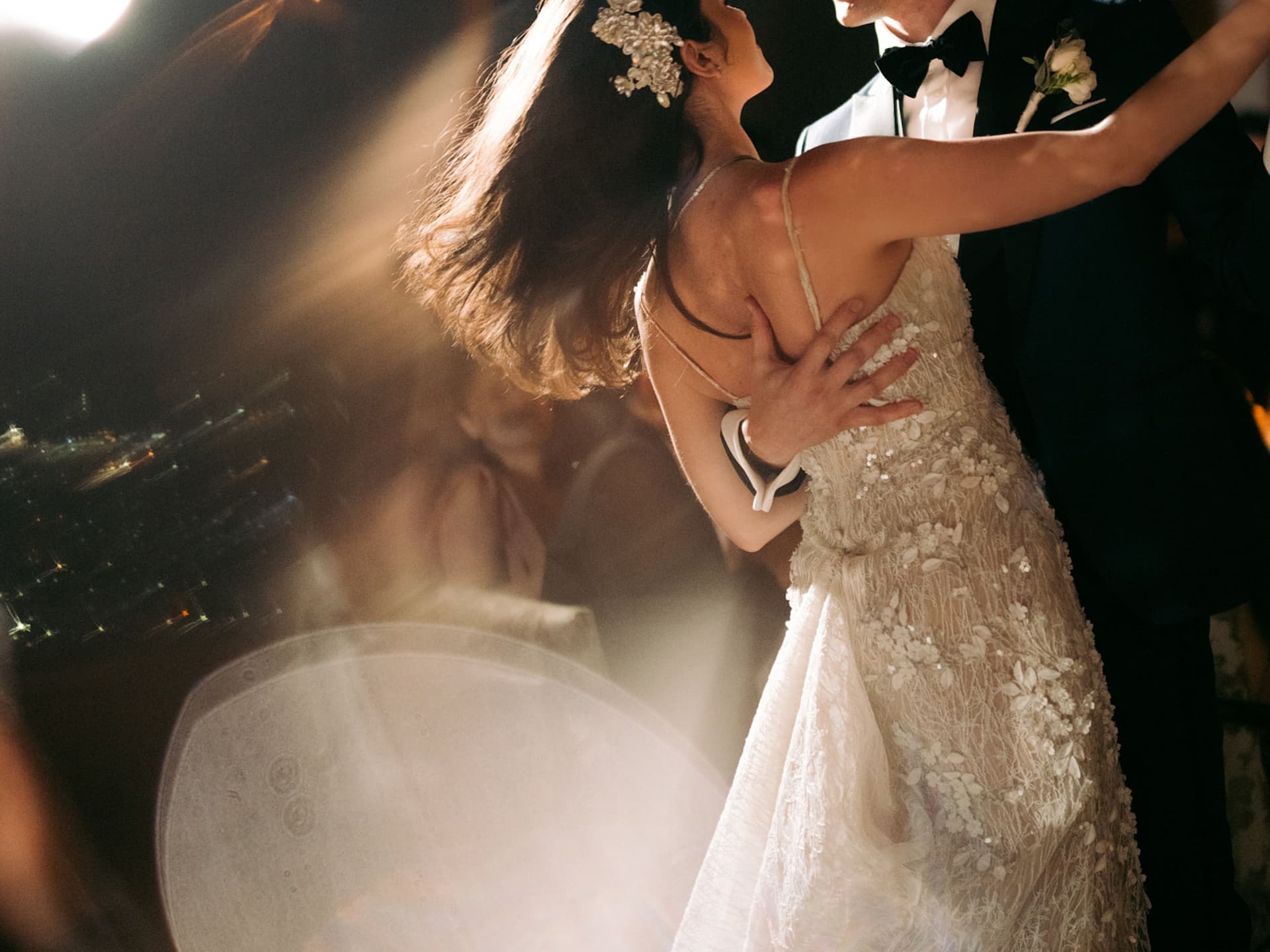 Grand Hyatt Manila Bride And Groom Dancing Lens Flare