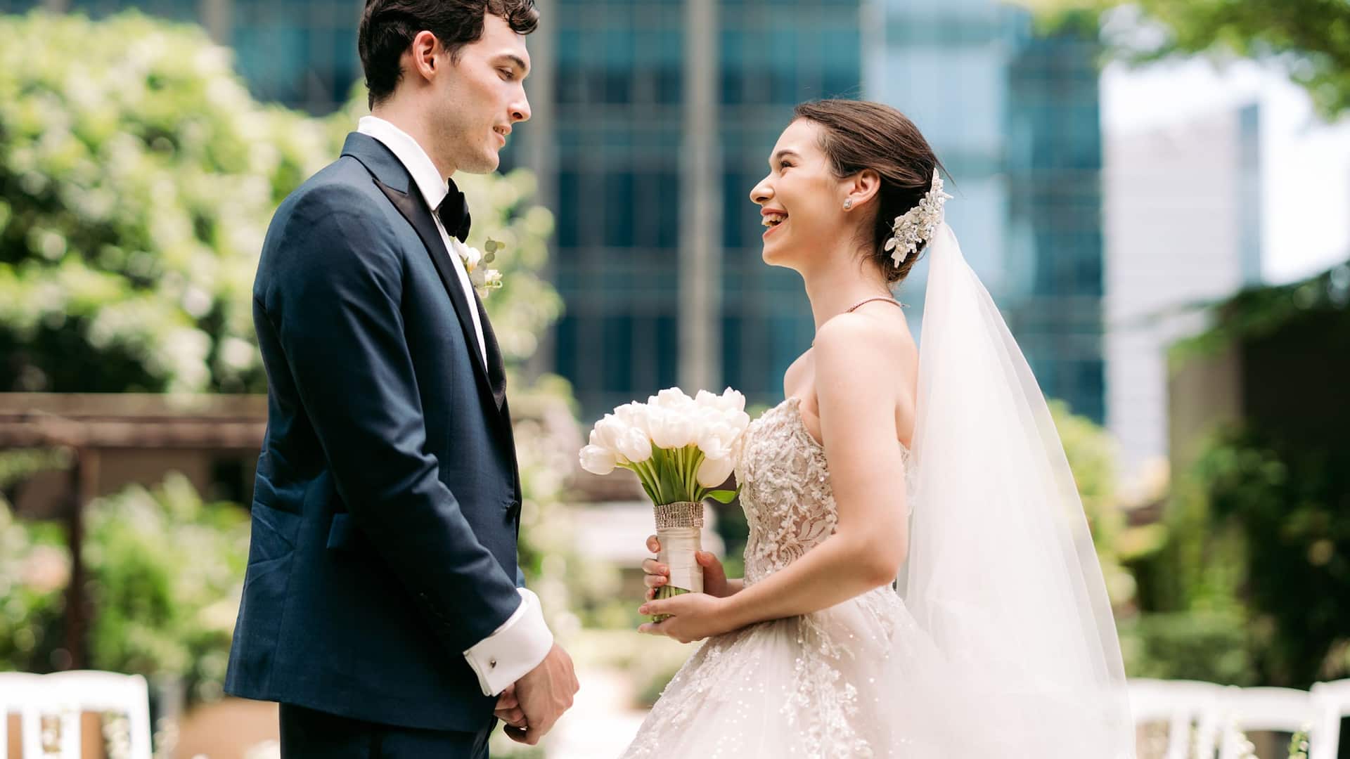 Grand Hyatt Manila Bride And Groom Bride Holding Bouquet