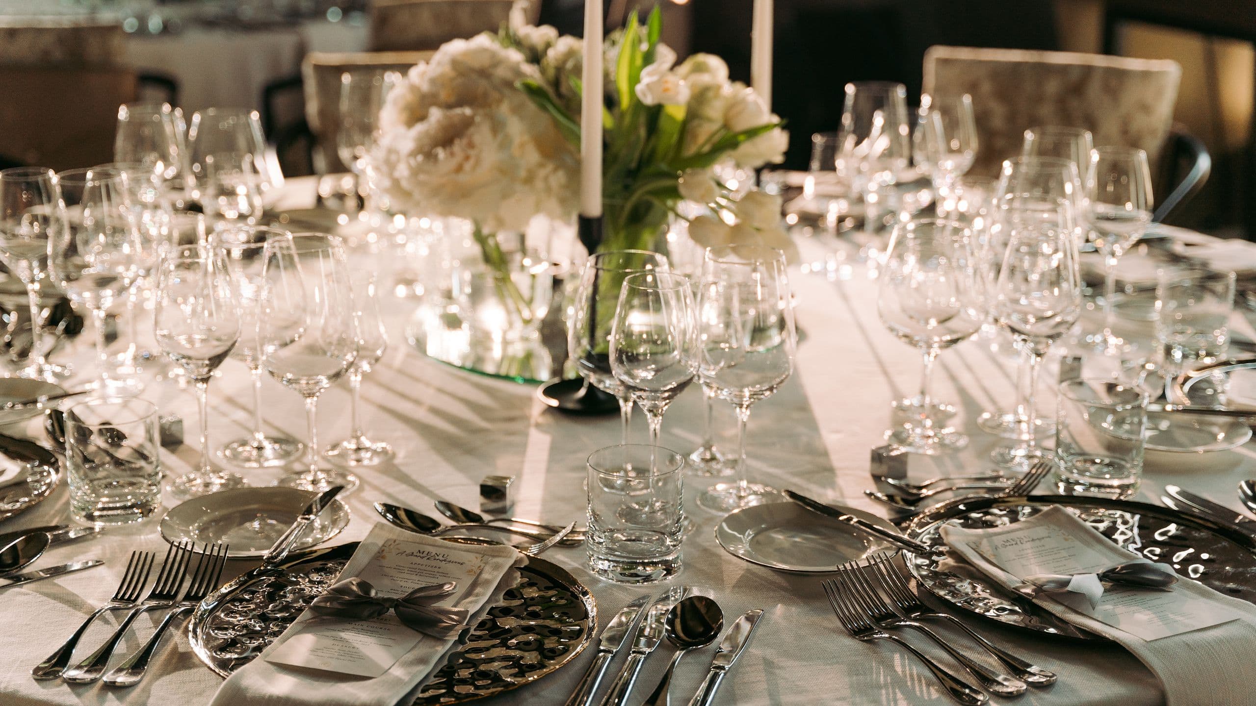 Grand Hyatt Manila Weddings Table Setup Details Wide