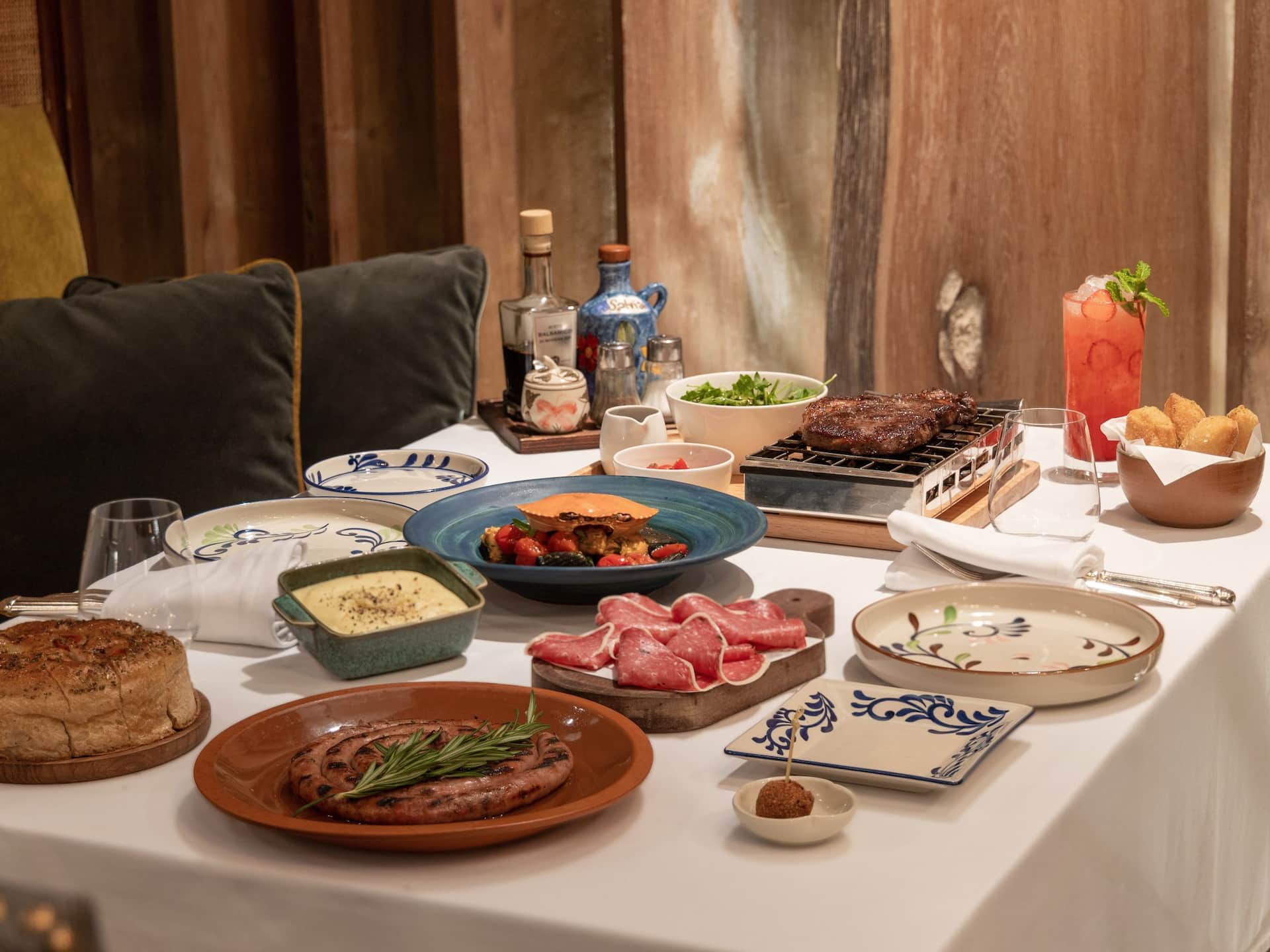 Grand Hyatt Erawan Bangkok Salvia Dining Food Table Side View