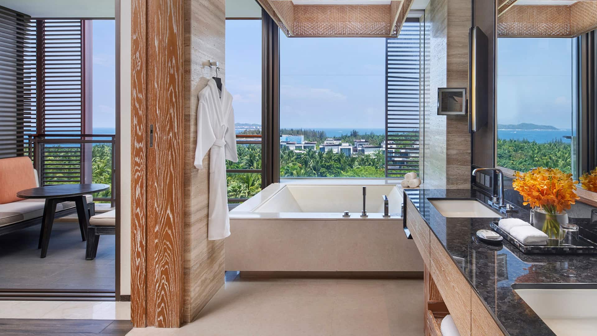 2 of 3 Grand Hyatt Sanya Haitang Bay Resort and Spa Ocean View Bathroom