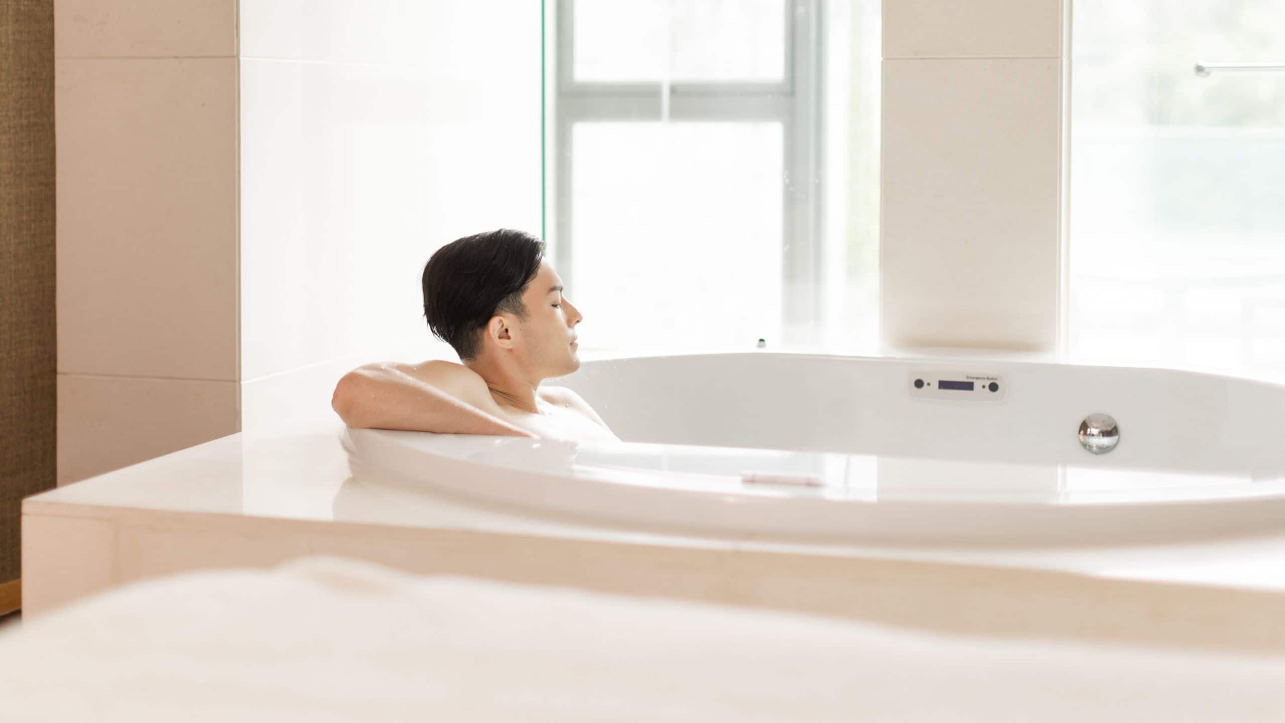 Male Enjoying Melo Bath