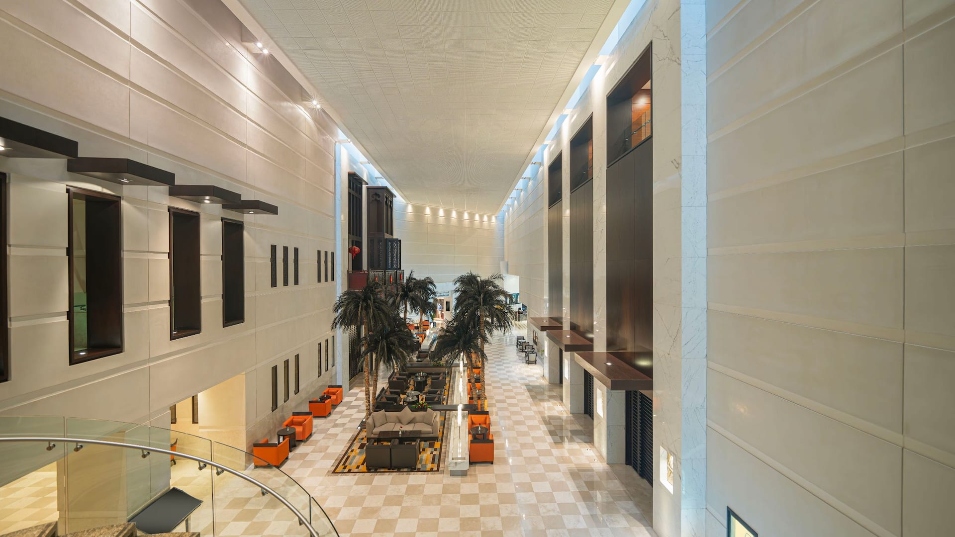 Hyatt Regency Dubai Lobby Seating From Above