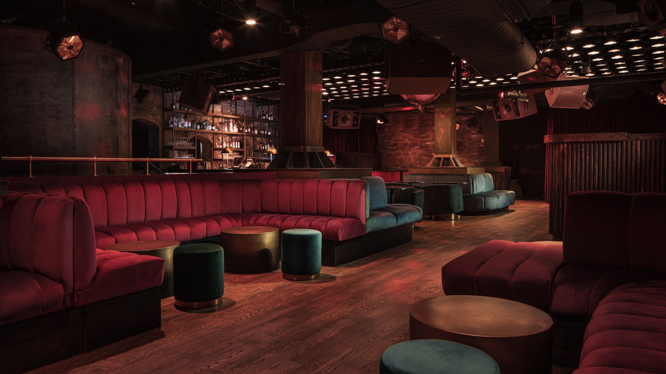 Large sofa seating area in the Laissezfaire bar
