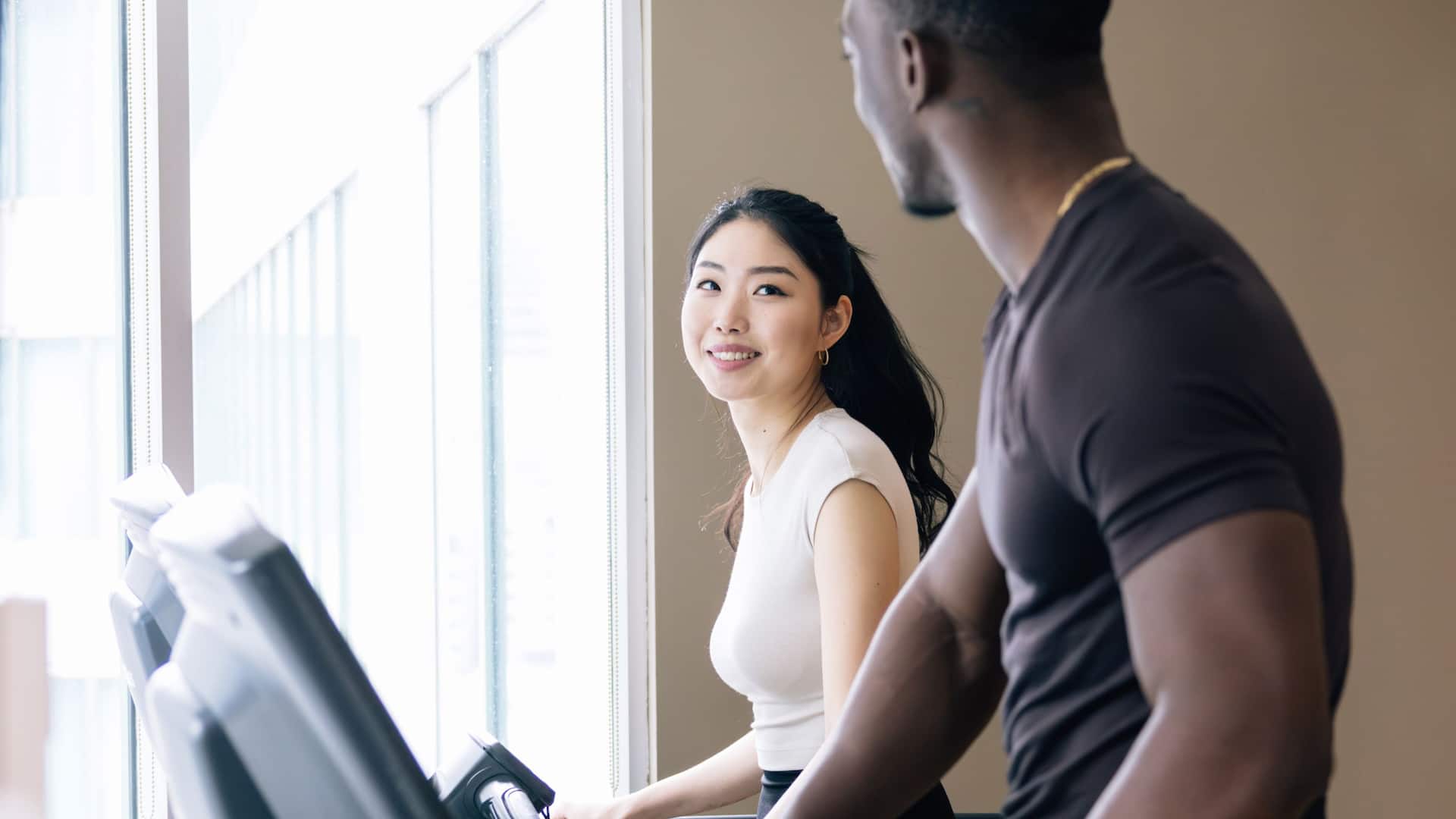 Hyatt Regency Toronto Stayfit Gym Couple Treadmill