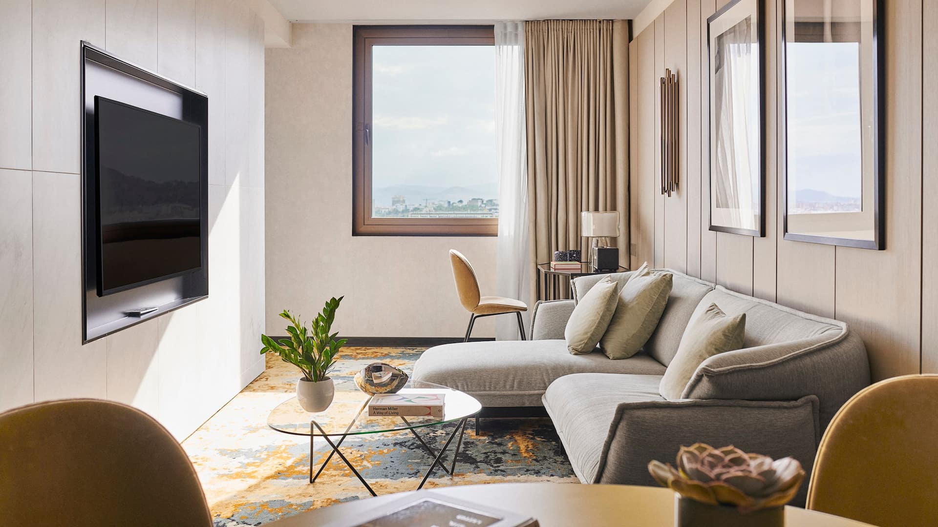Grand Hyatt Barcelona Grand Suite Living Television