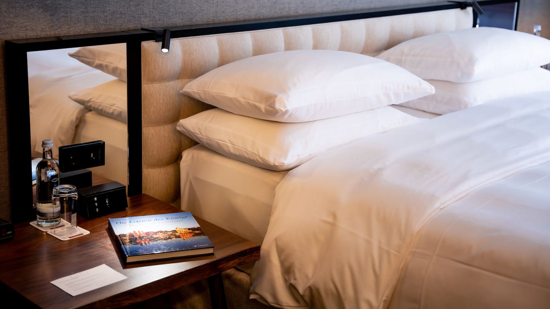 Grand Hyatt Berlin Nightstand With Bed