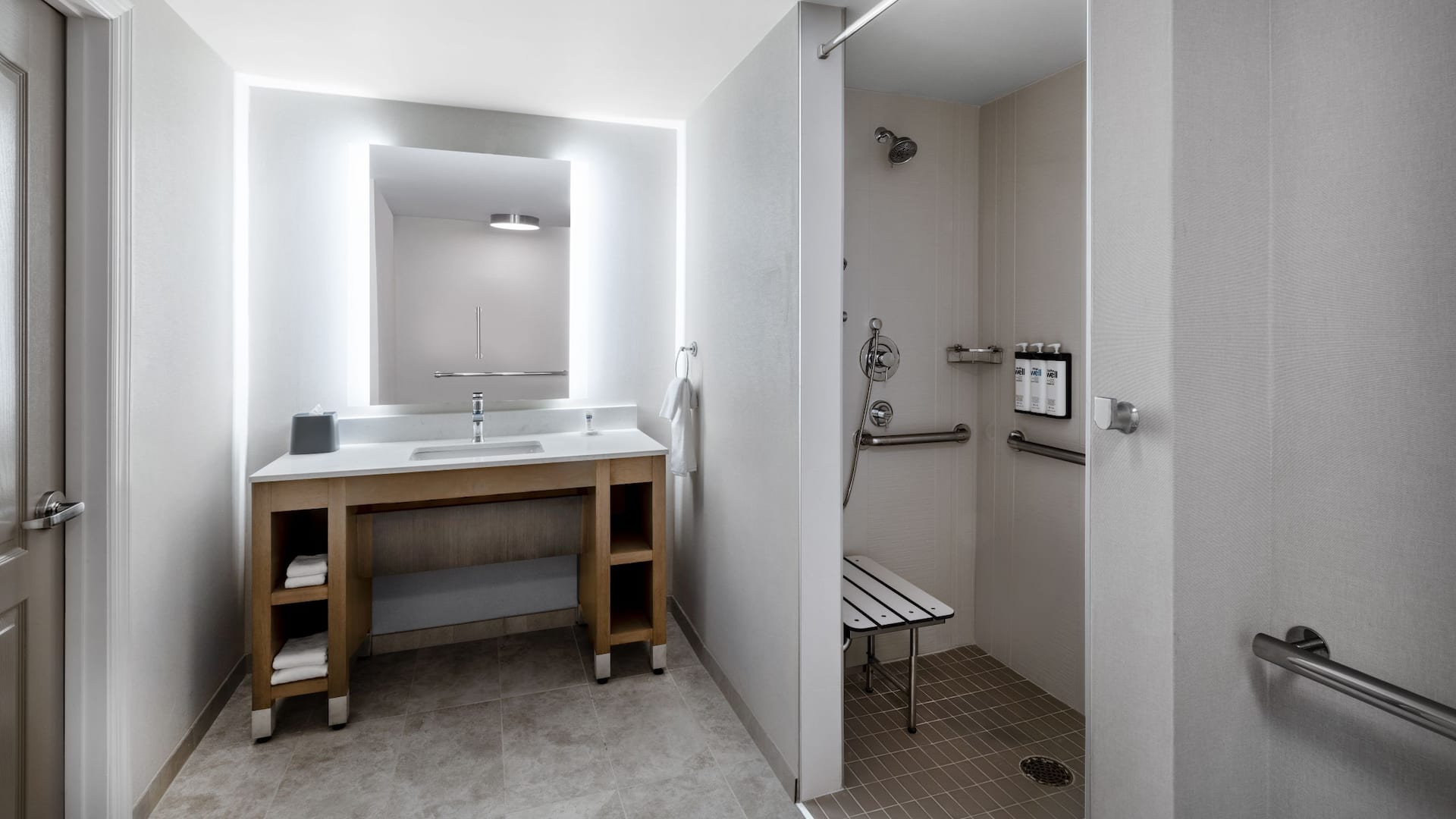 3 of 4 Hyatt House Colorado Springs Airport Ada Bathroom With Roll In Shower