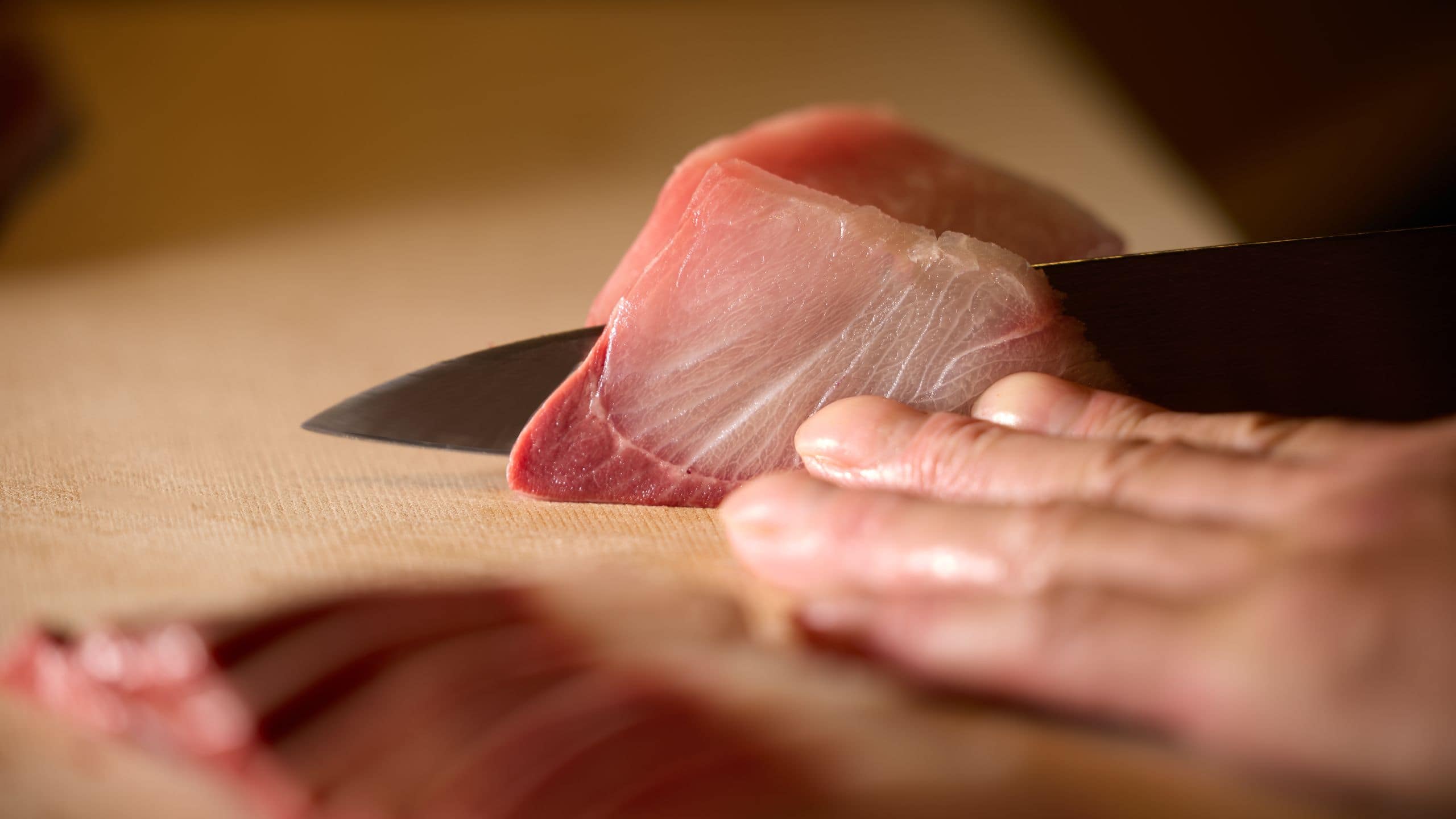 Fuji Speedway Hotel Robata Chef Slicing Bonito Sashimi