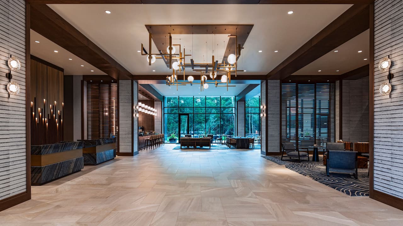 Lobby Wide View With Lighting