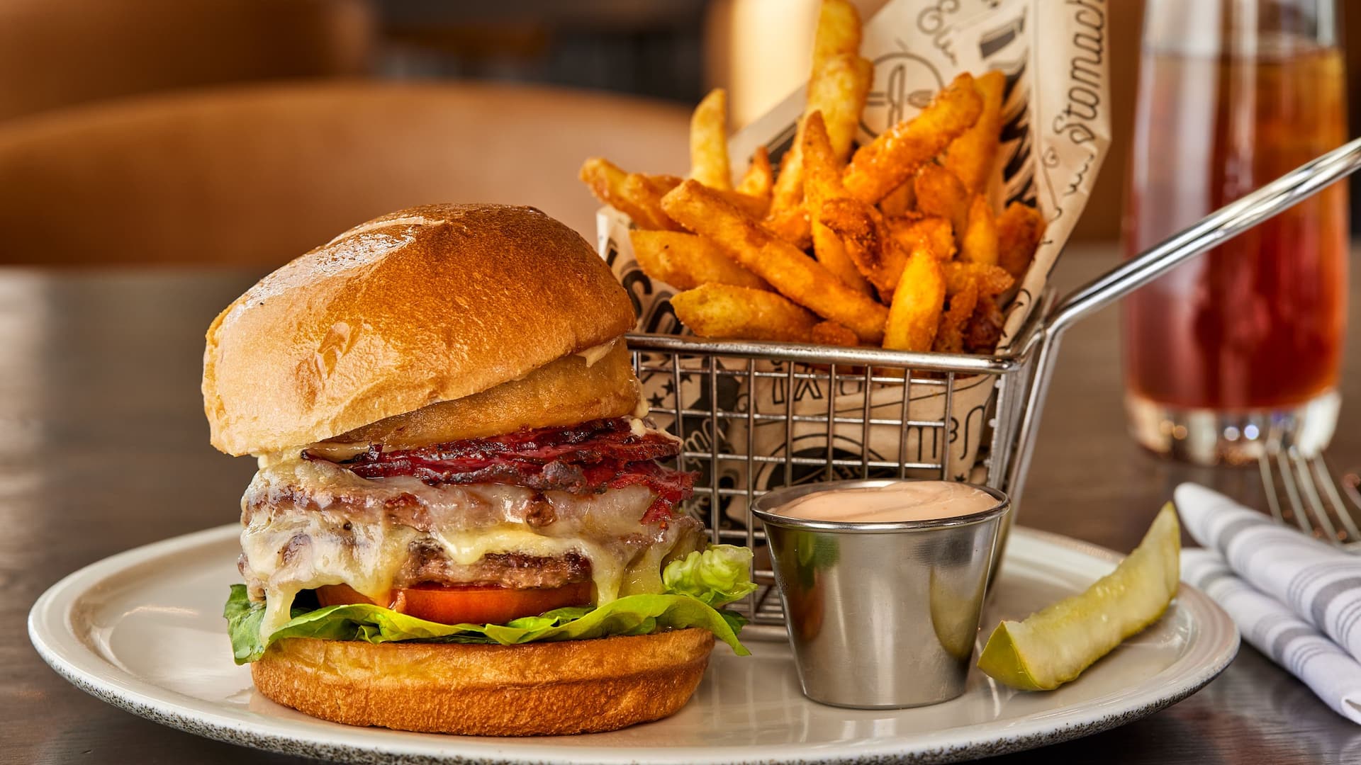 Hyatt Regency Salt Lake City Salt Republic Wagyu Smash Burger Fries