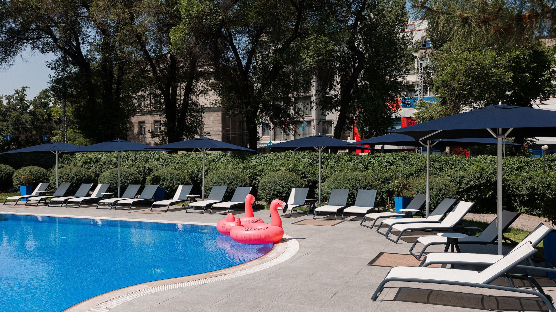 Breeze Outdoor Hotel Pool with Sun Loungers
