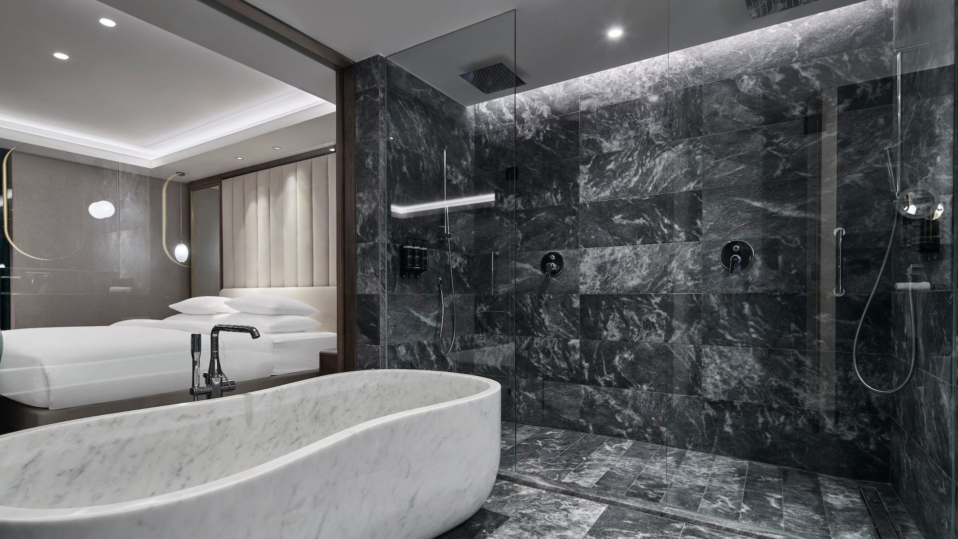 7 of 7 Grand Hyatt Athens Penthouse Bathroom Shower Bathtub