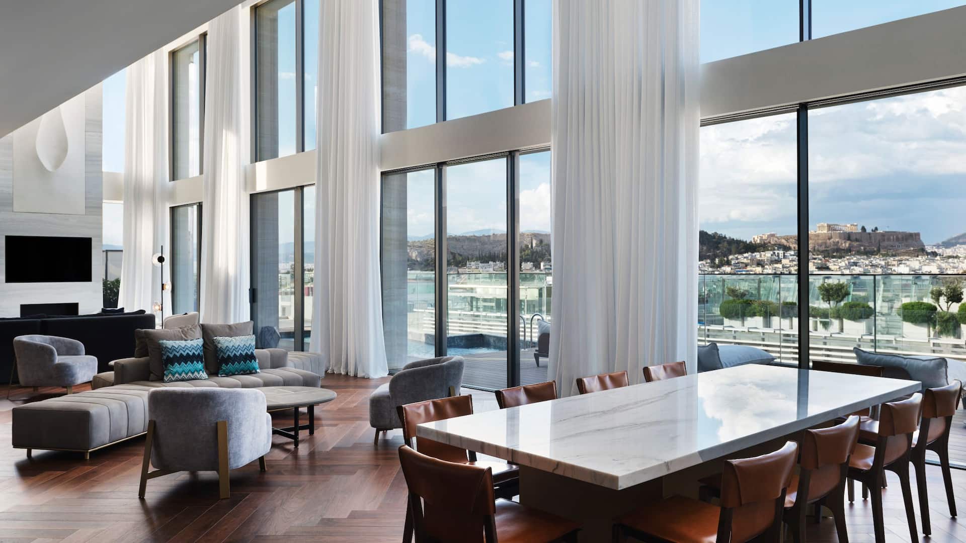 2 of 7 Grand Hyatt Athens Penthouse Dining Area