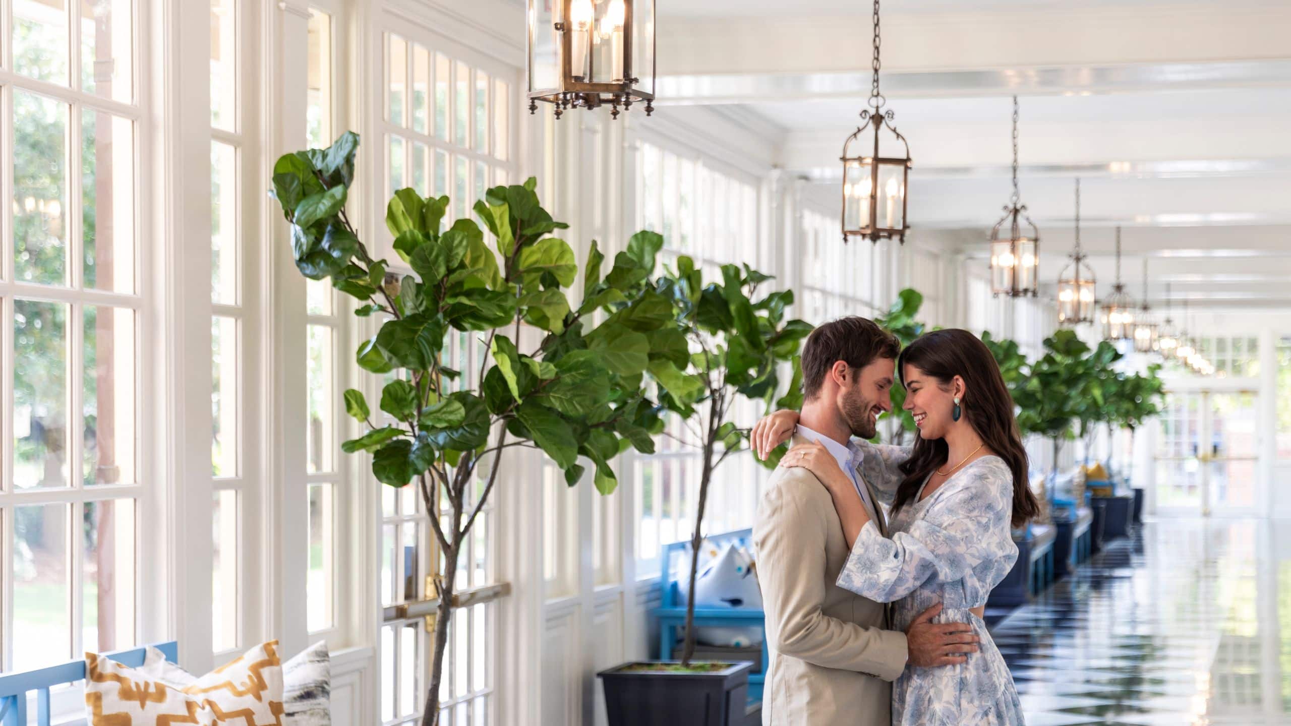 The Carolina Inn Couple Hallway
