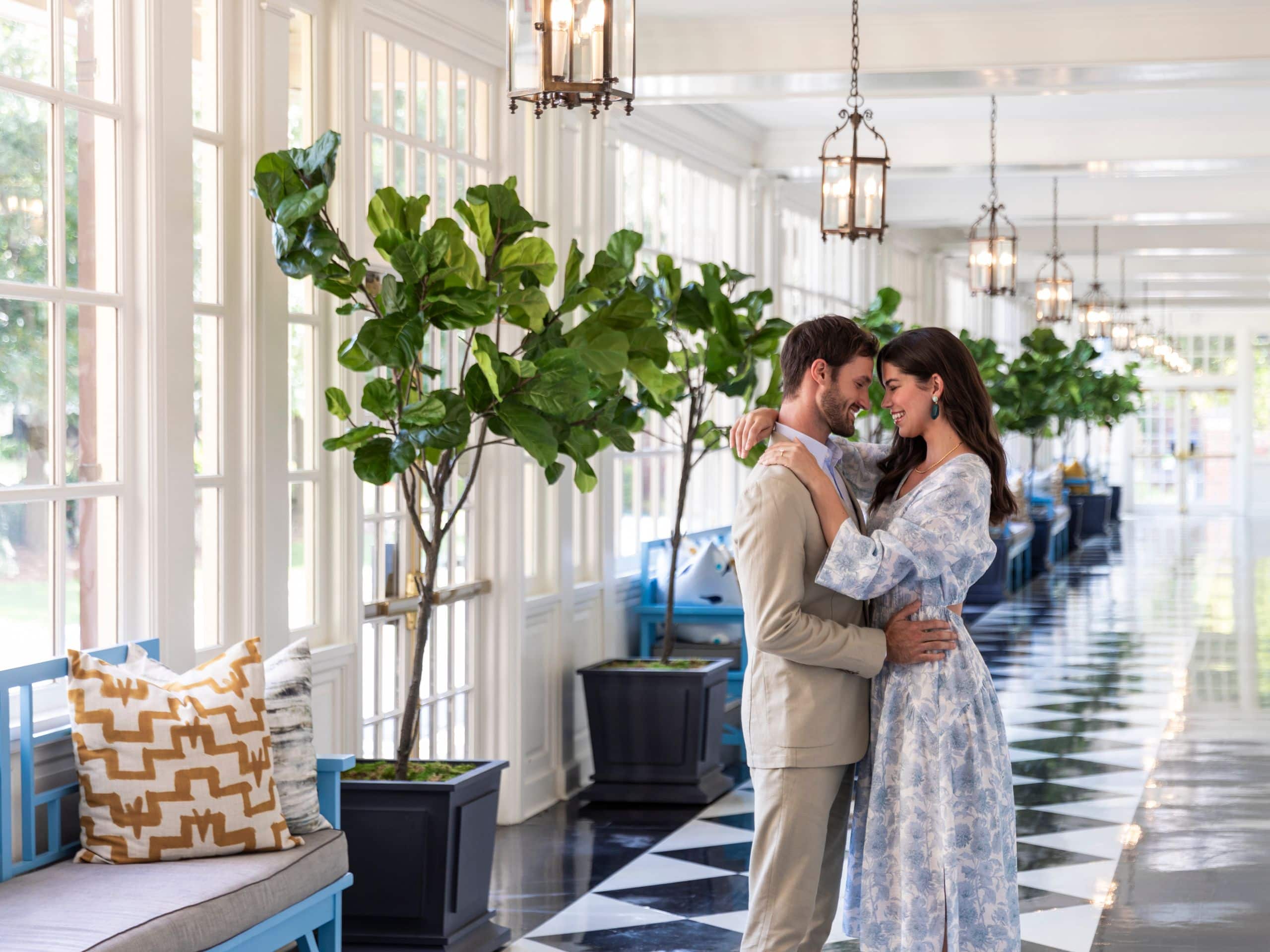 The Carolina Inn Couple Hallway