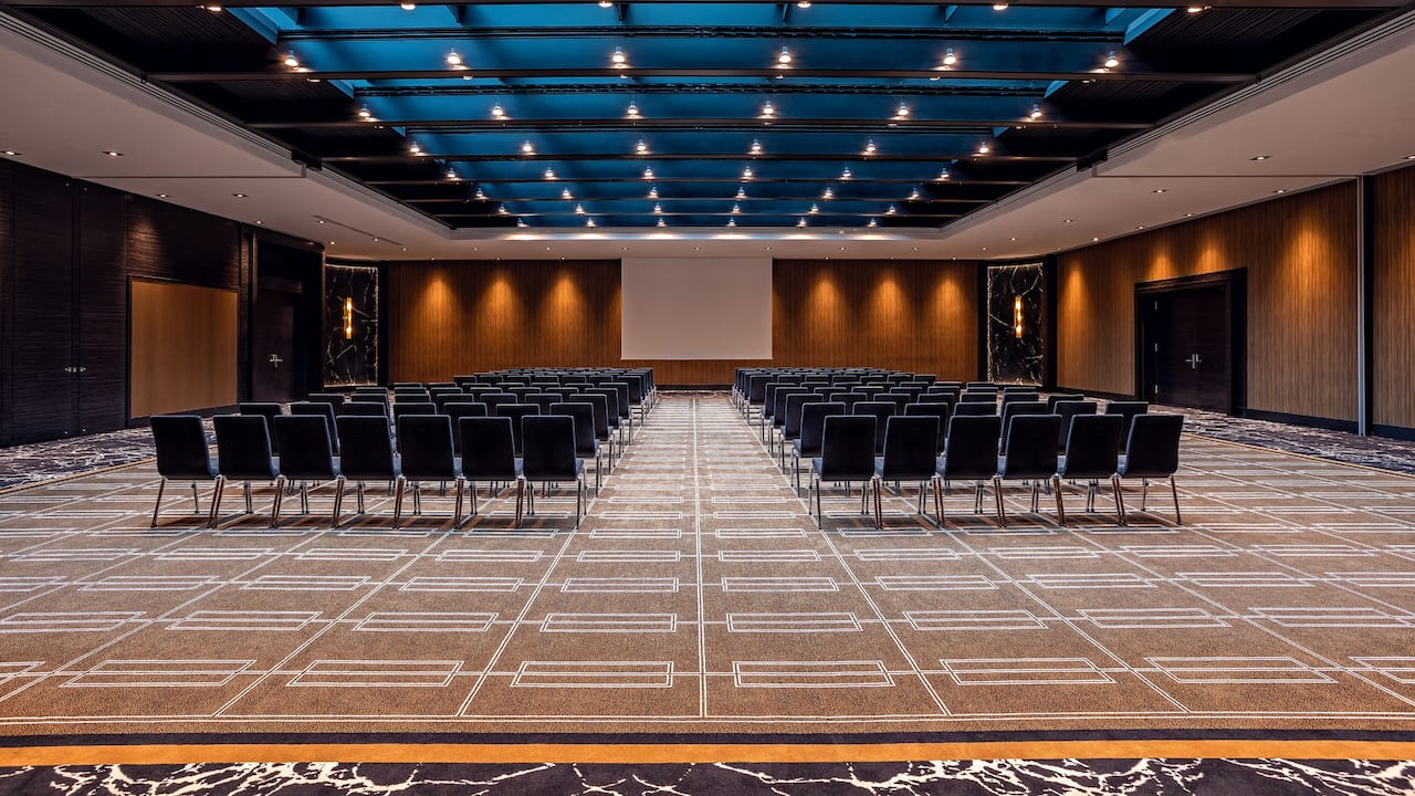 Ballroom with glass roof at the Hyatt Regency Dusseldorf
