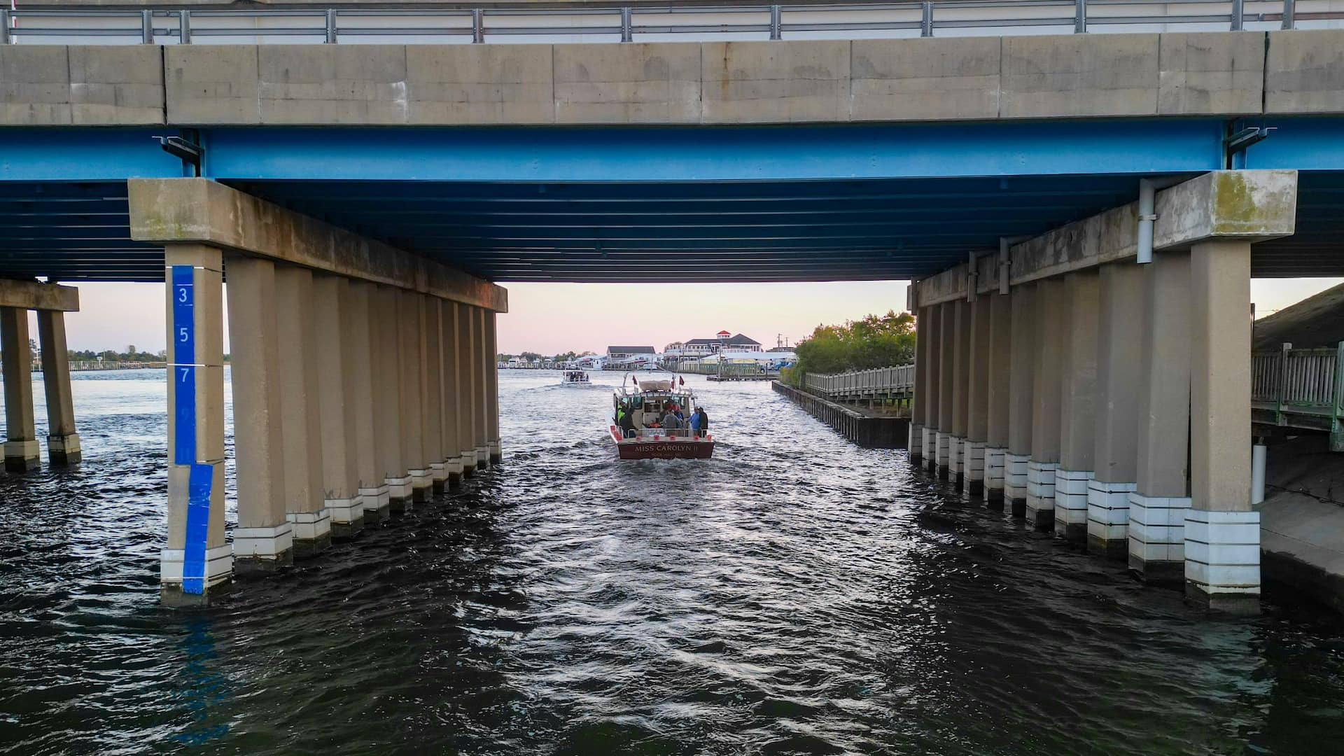 Hyatt Place Kent Narrows & Marina Boat Under Bridge