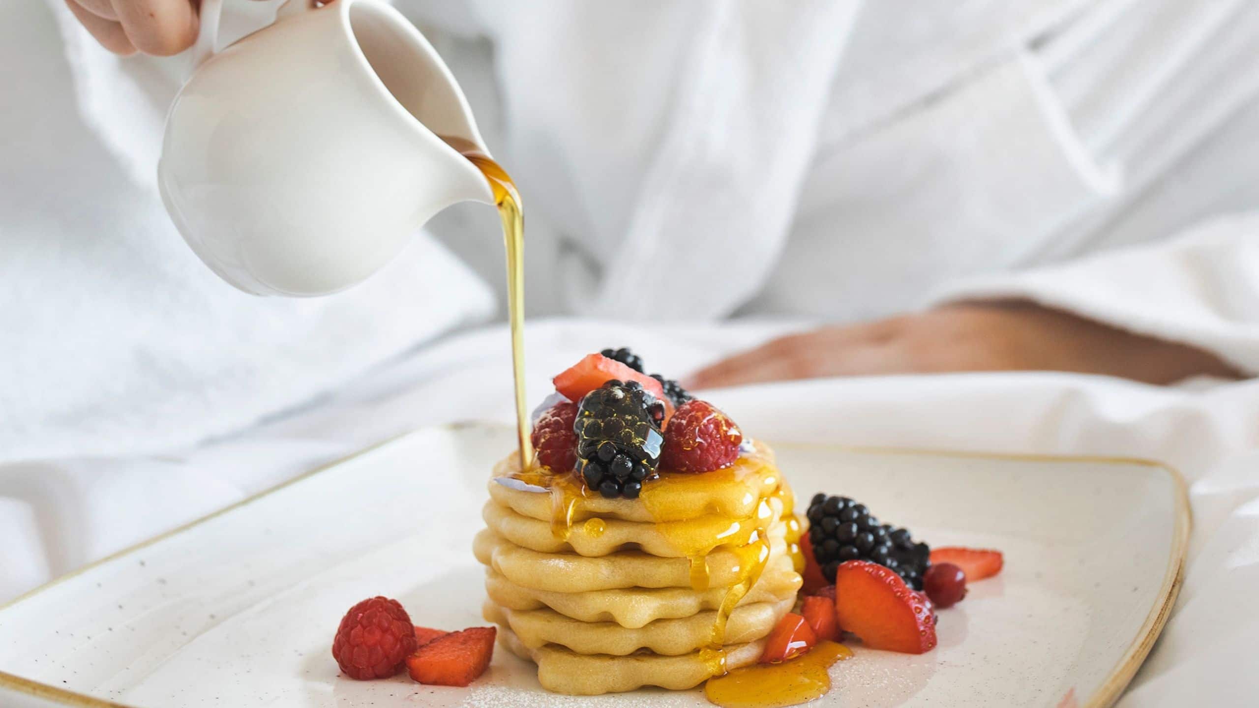 Hyatt Regency Barcelona Tower Pancakes In Bed