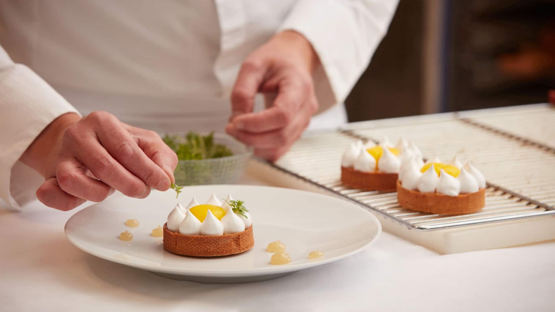 Hyatt Regency Paris Étoile Meeting Spaces Dessert Chef Plating Detail