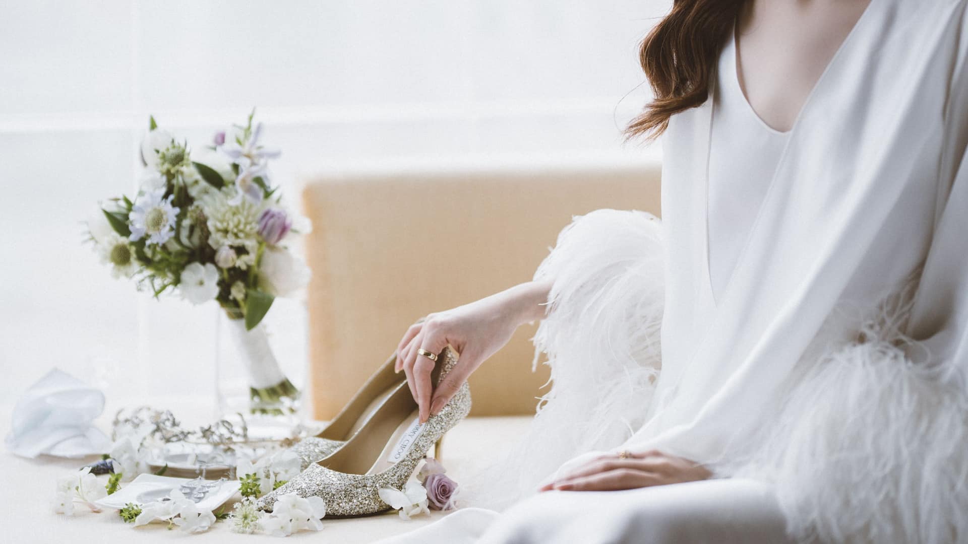 Grand Hyatt Macau Wedding Model Holding Shoes