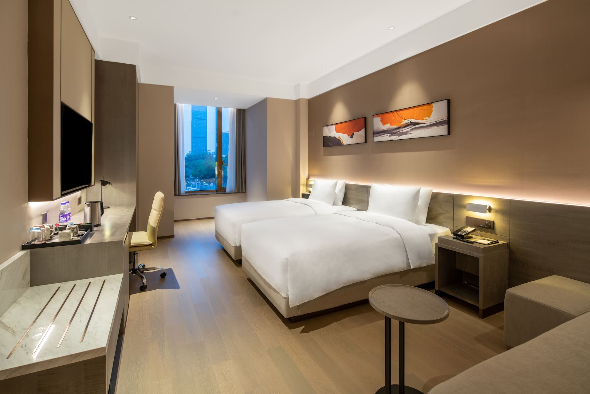 Hyatt Place Linyi People's Square Two Twin Bed Garden View with Sofa Bed