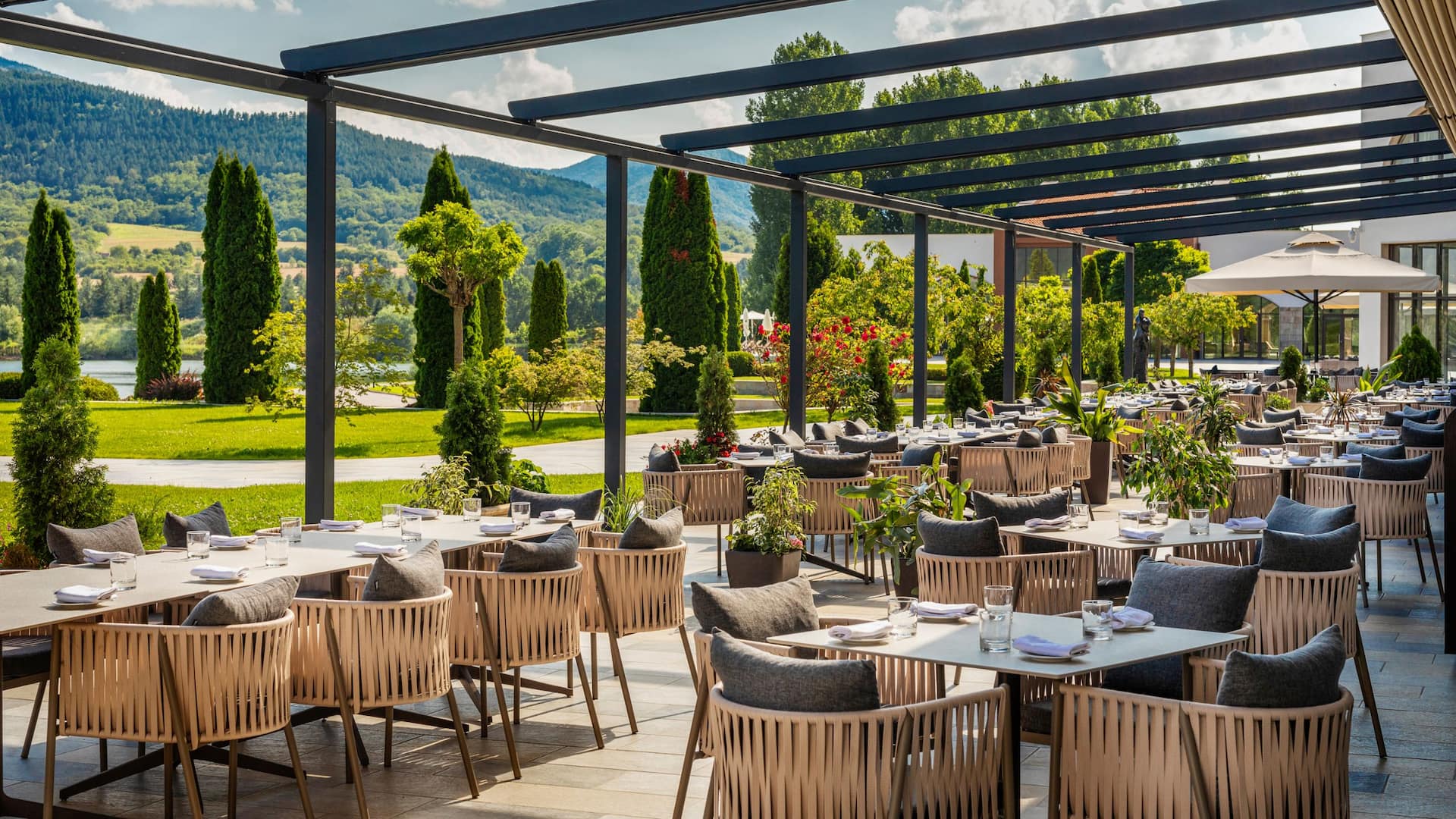 Hyatt Regency Pravets Resort Mercato Buffet Restaurant Terrace Seating