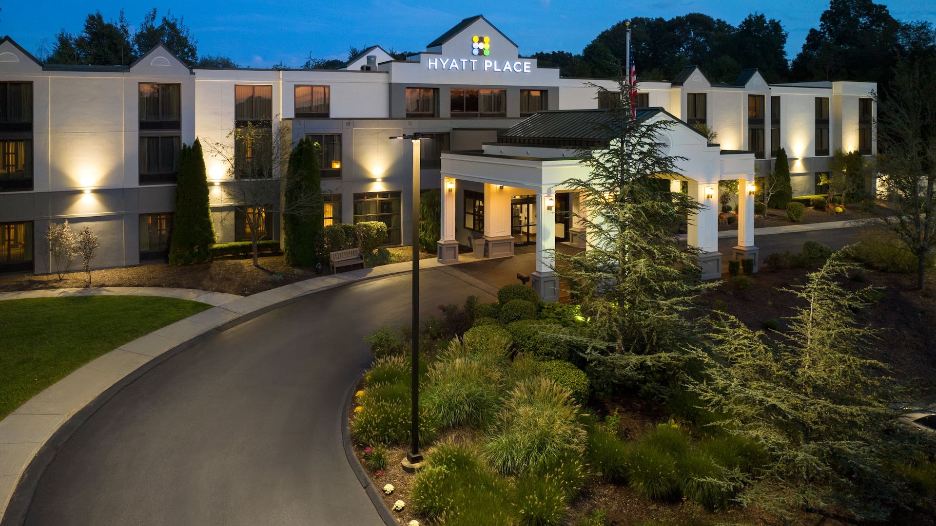 Hyatt Place Mystic Exterior Night
