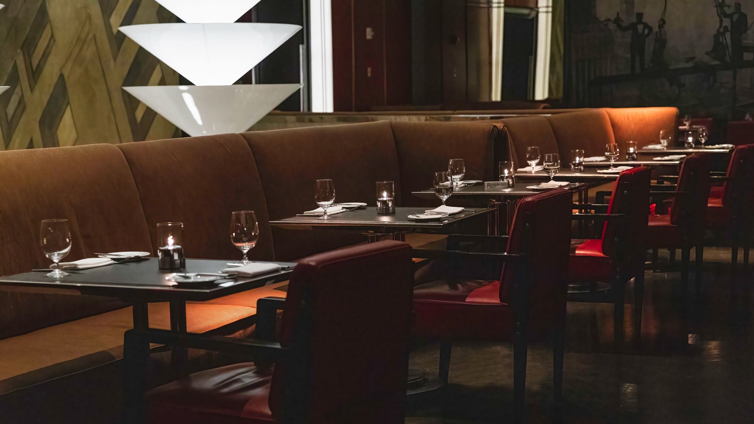 The Chatwal Lambs Club Seating Evening Close-up