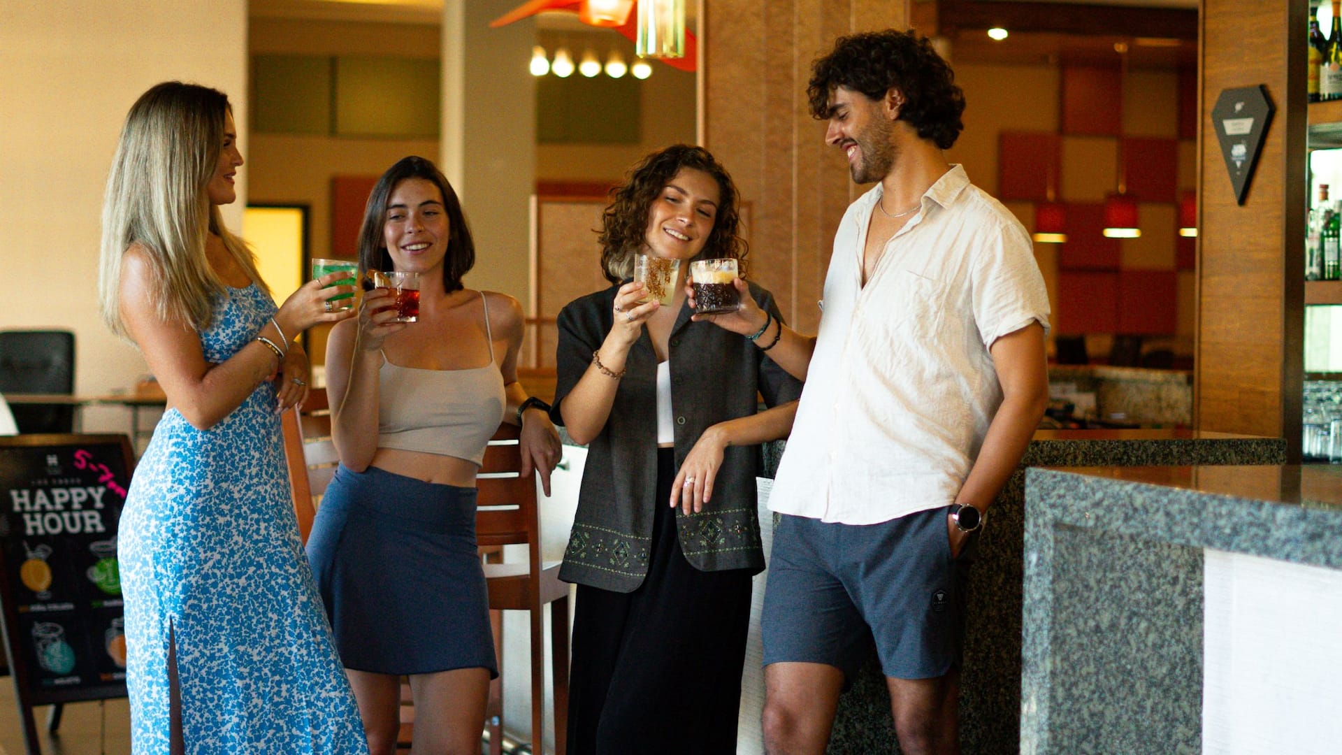 Hyatt Place Los Cabos Friends Having A Cocktail