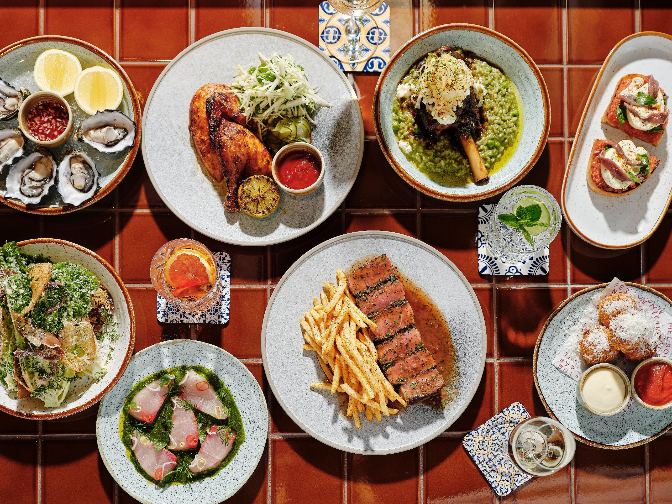 Hyatt Centric Melbourne Langlands Menu Flatlay Dishes
