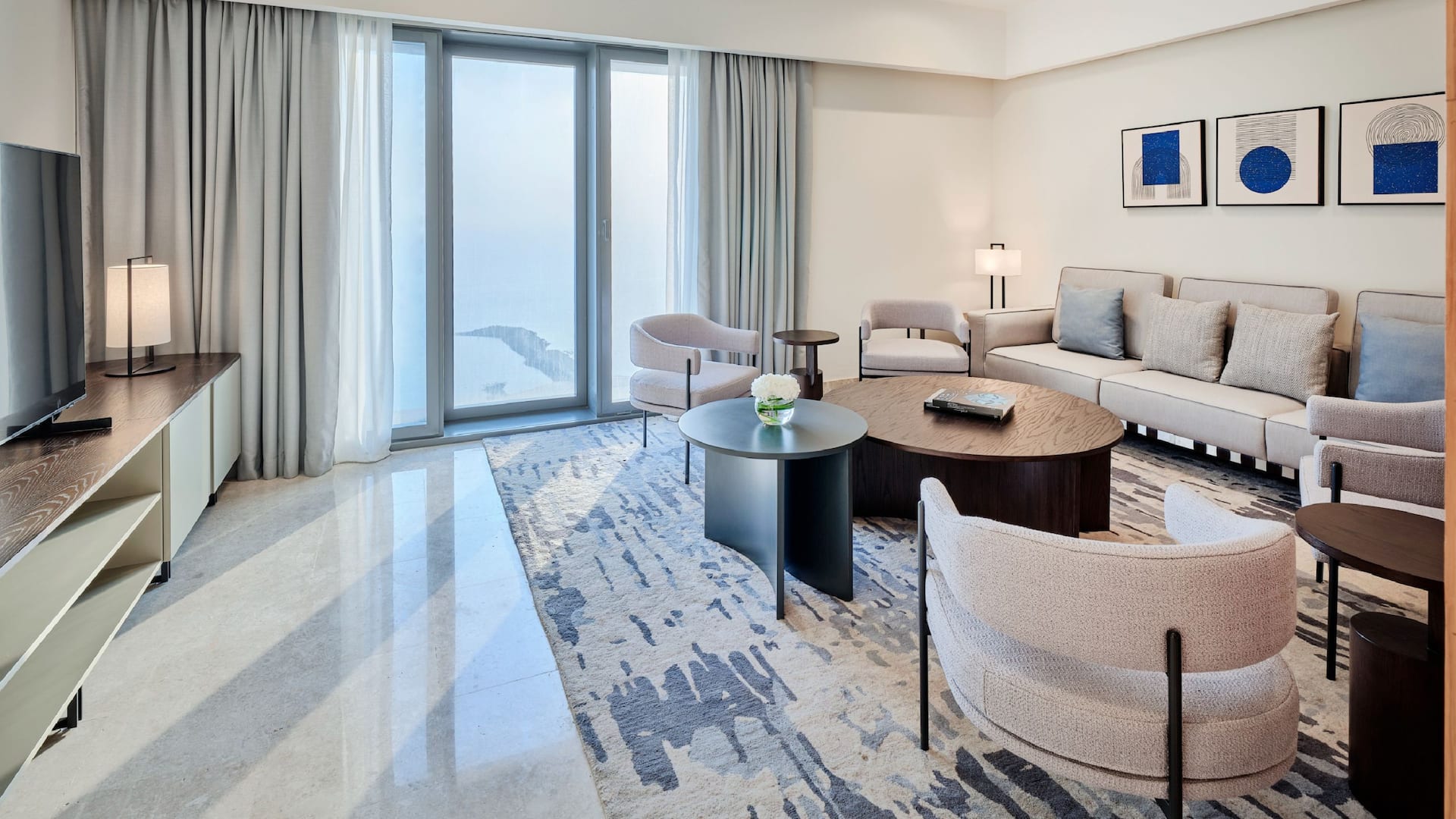 第 5，共 10 Grand Hyatt Kuwait Residences Four Bedroom Apartment Living Room Downstairs