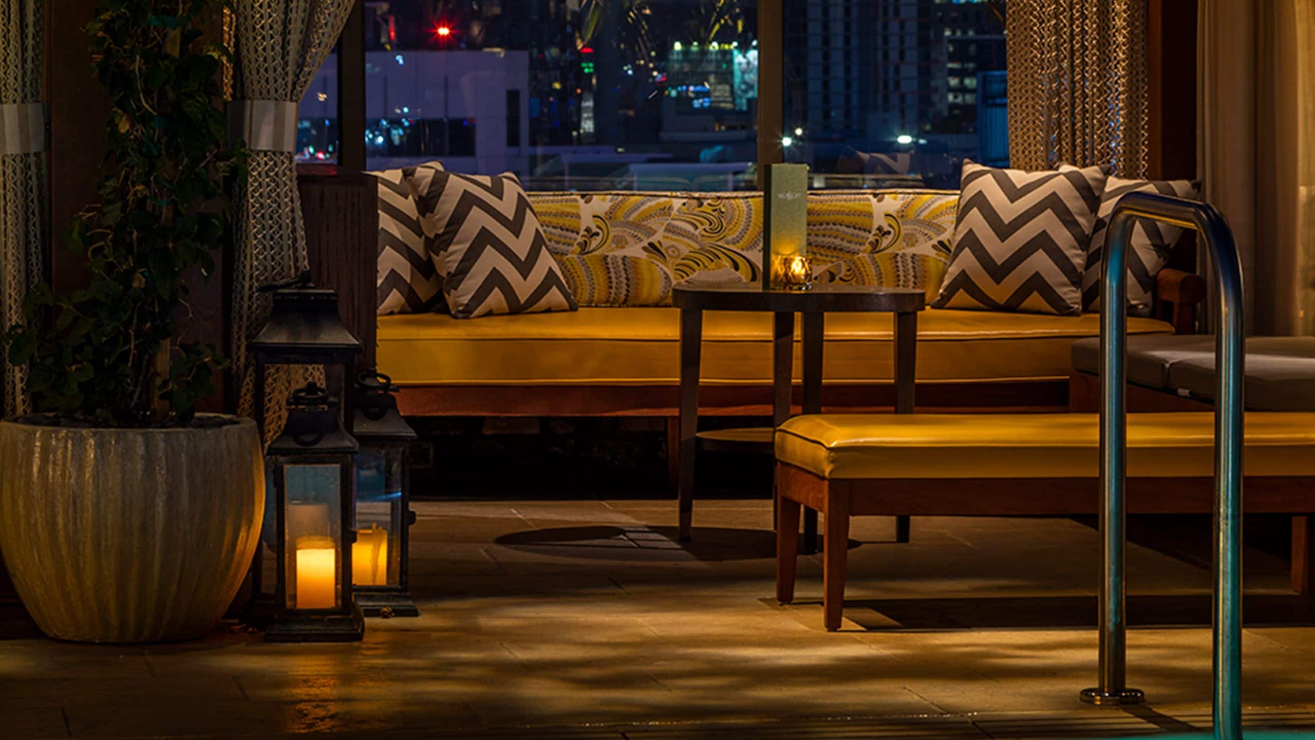 Dream Hollywood Cabana Details At Nighttime