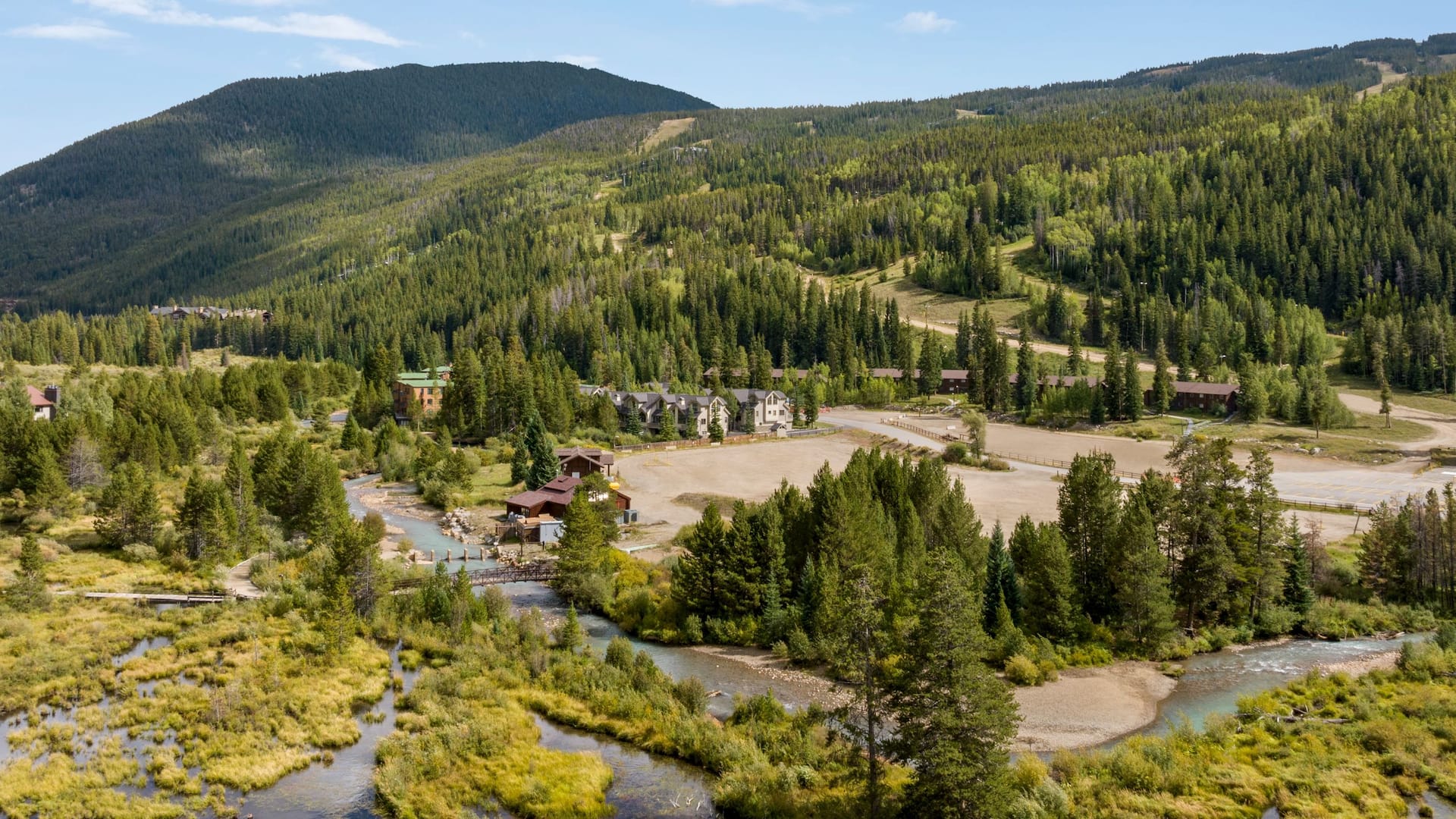 Hyatt Place Keystone / Dillon Keystone Drone View Mountains And Trees